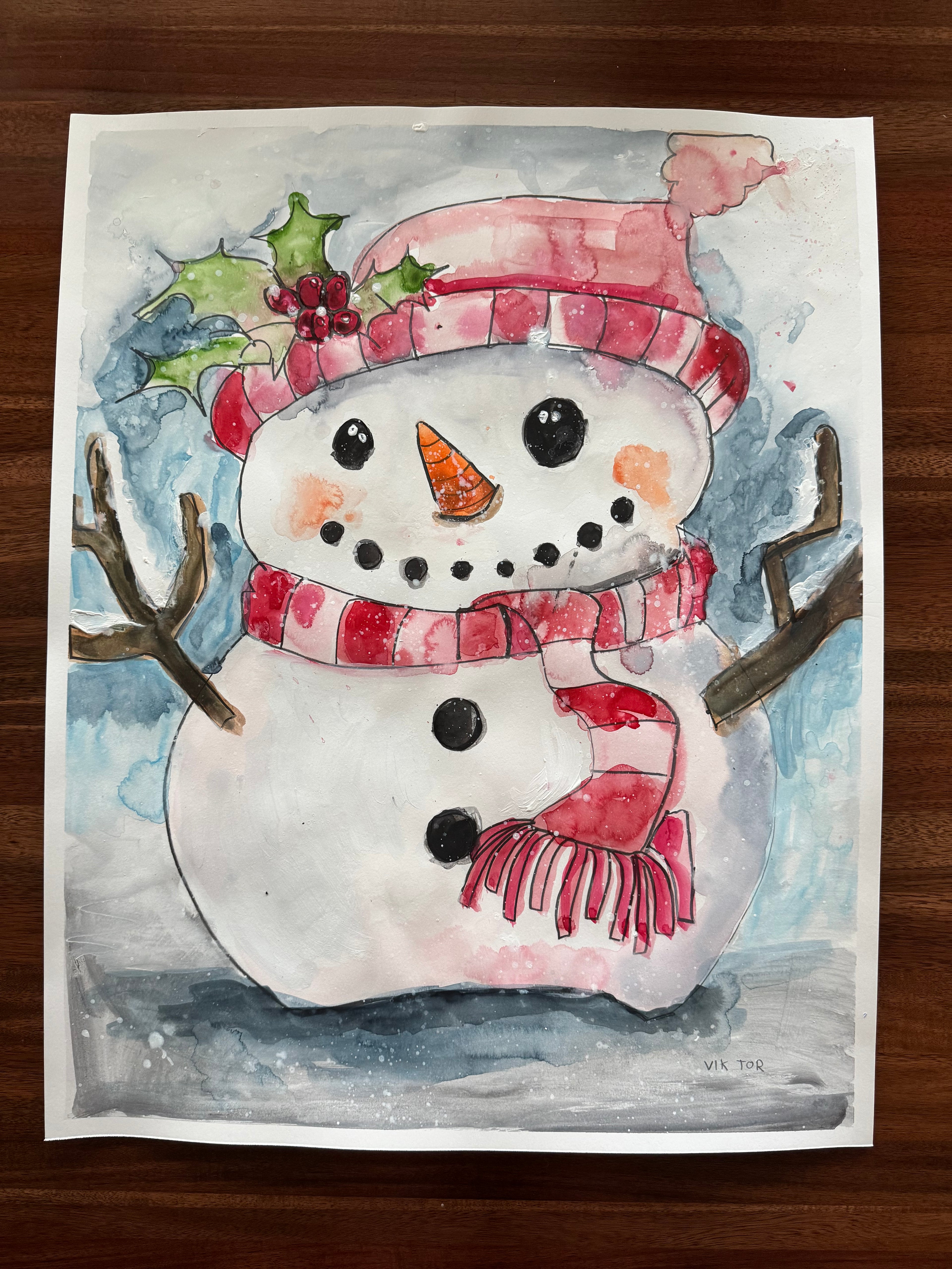 Ice - A - Bella - ORIGINAL WATERCOLOR ARTWORK - 19x24"