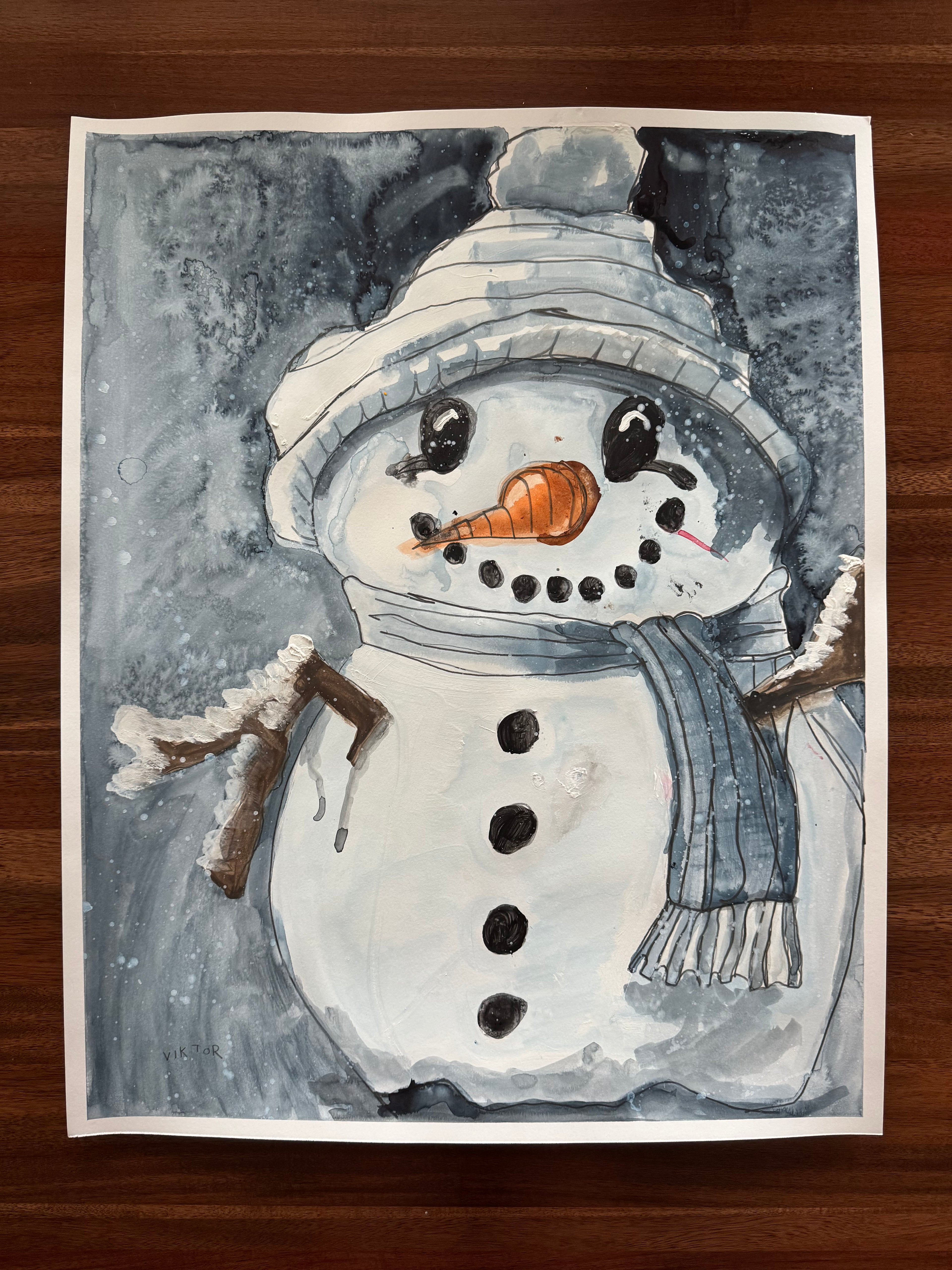 Chilly - ORIGINAL WATERCOLOR ARTWORK - 19x24"