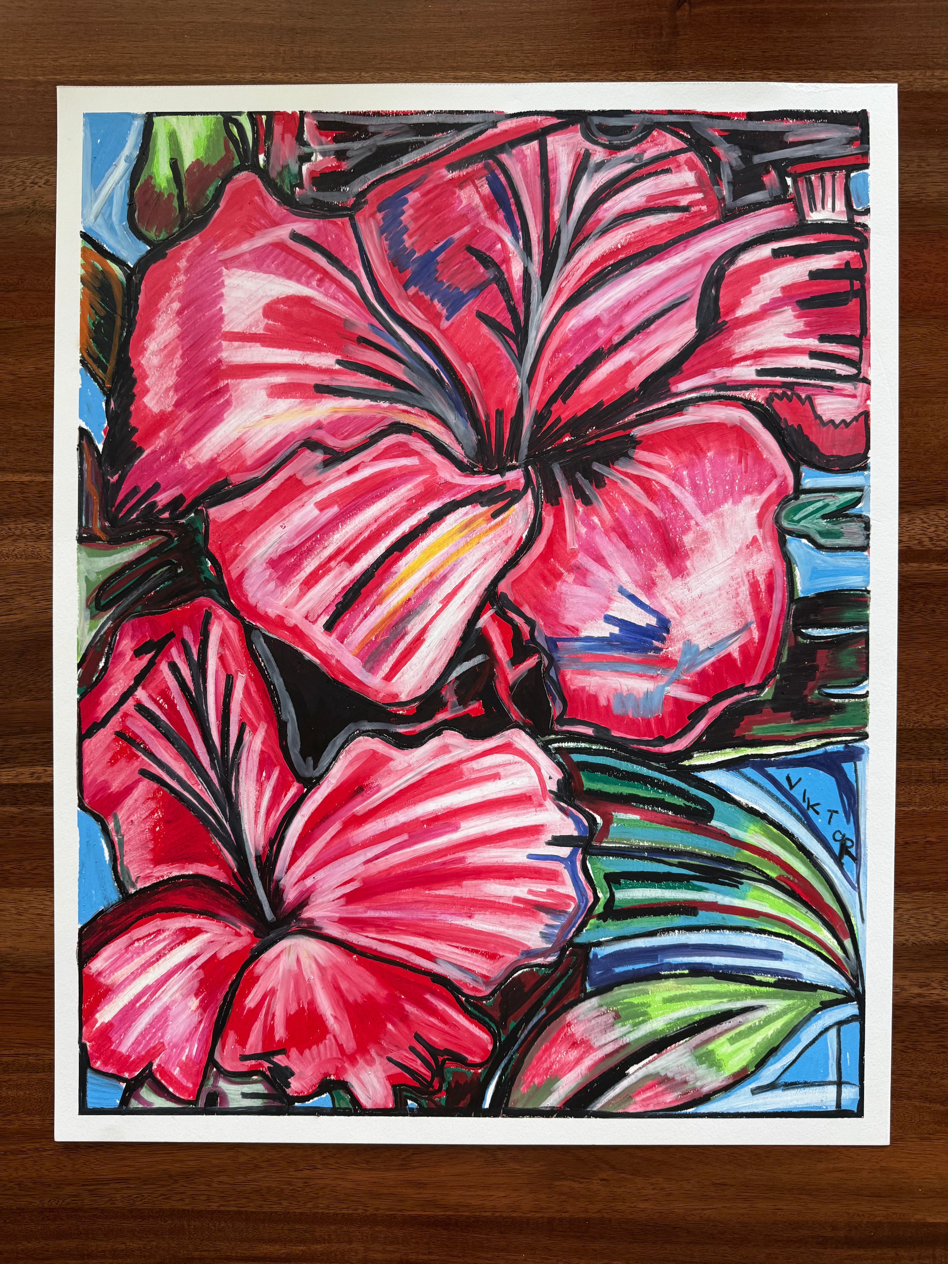 Magnolia - ORIGINAL OIL PASTEL ARTWORK - 19x24"(video attached)