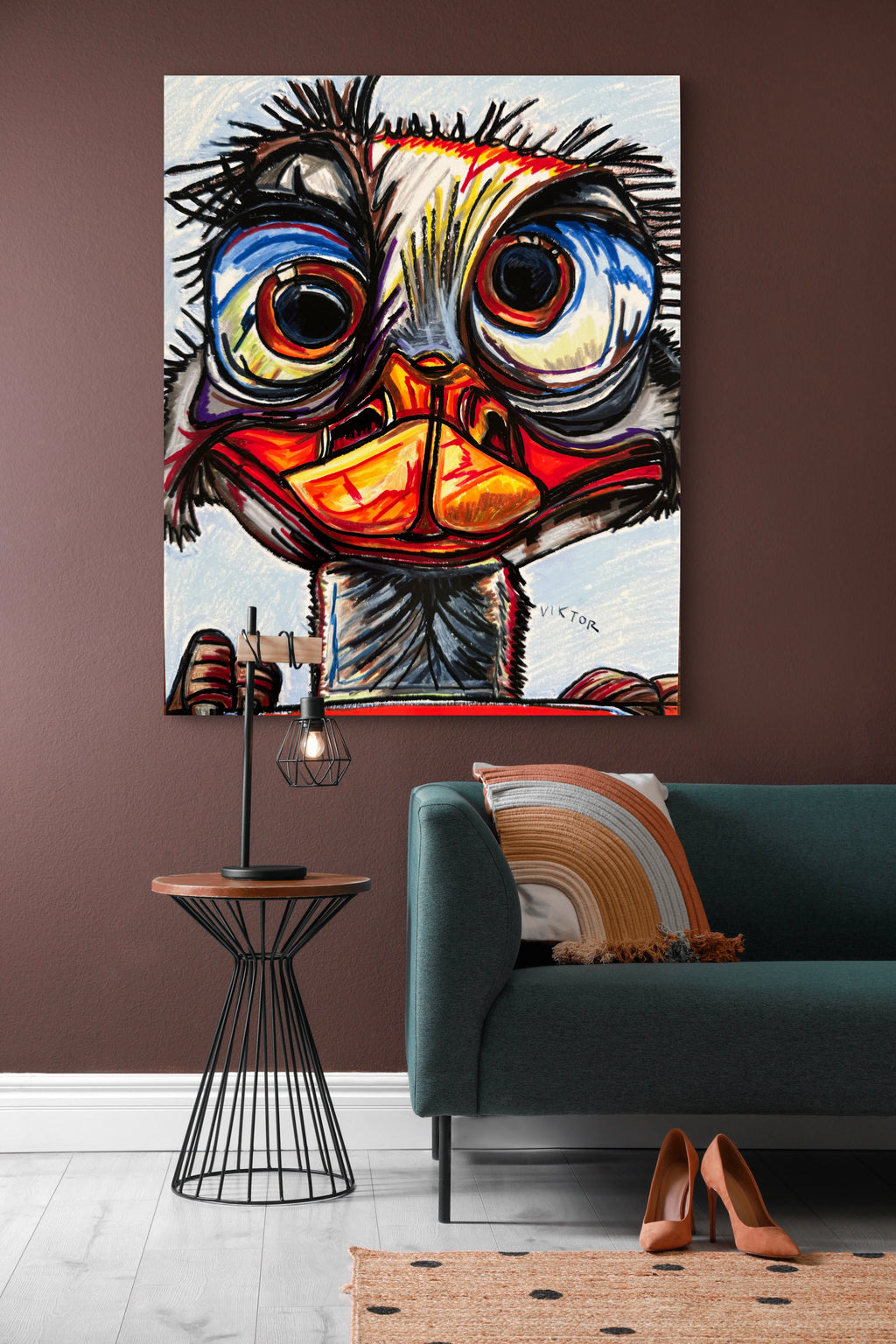 Colorful Ostrich - Art Prints