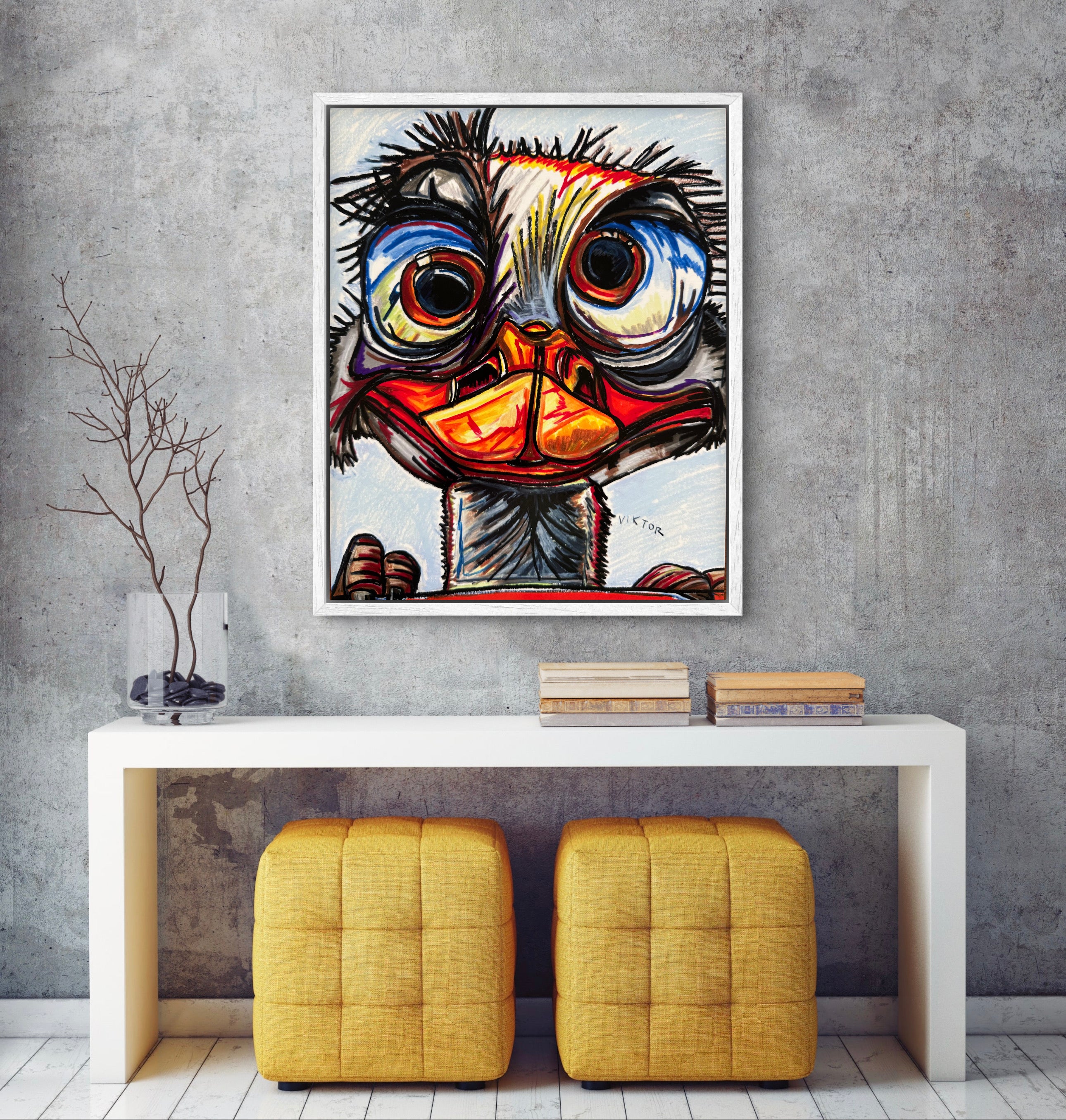 Colorful Ostrich - Art Prints