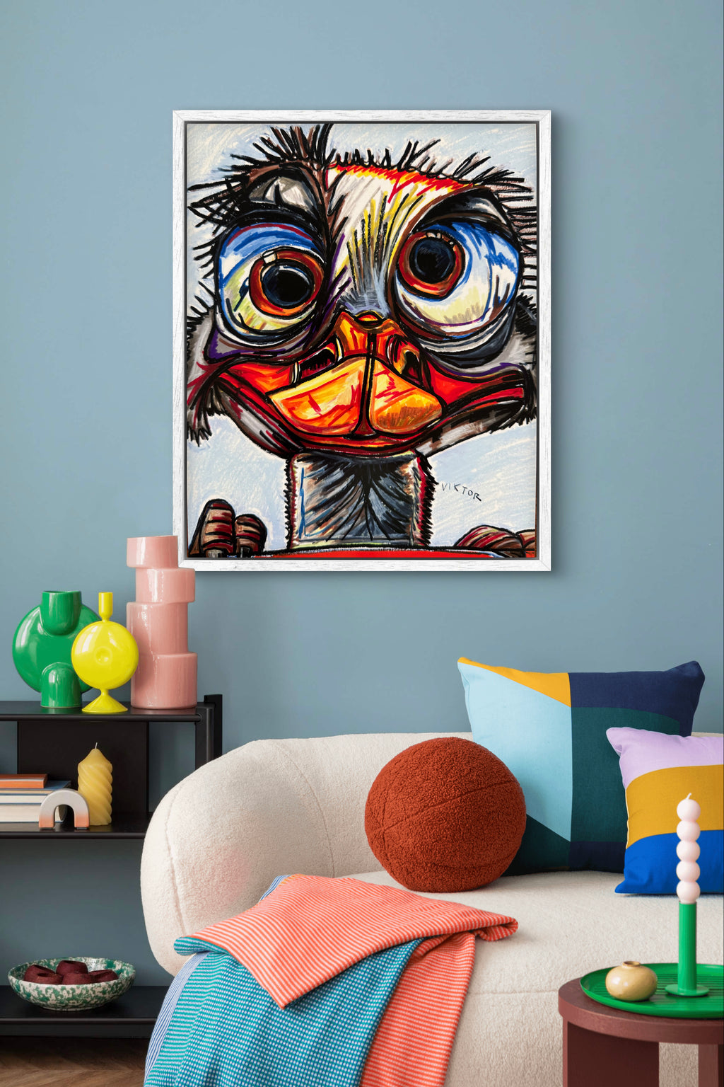 Colorful Ostrich - Art Prints