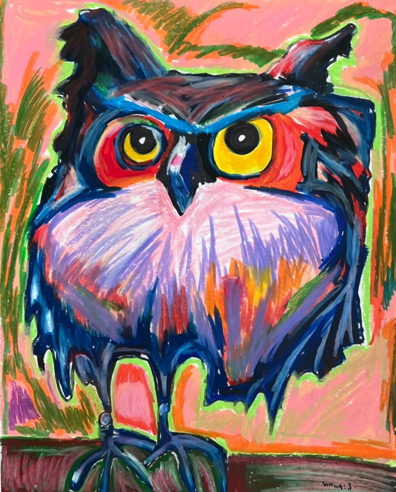 Colorful Owl - fine prints of original artwork