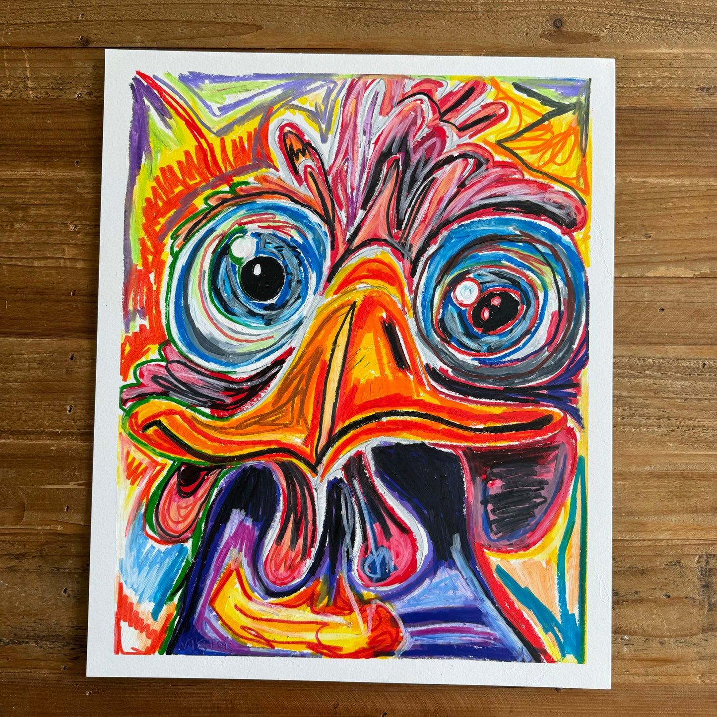 Bernadette the Chicken - ORIGINAL  14x17”