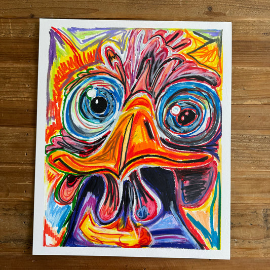 Bernadette the Chicken - ORIGINAL  14x17”