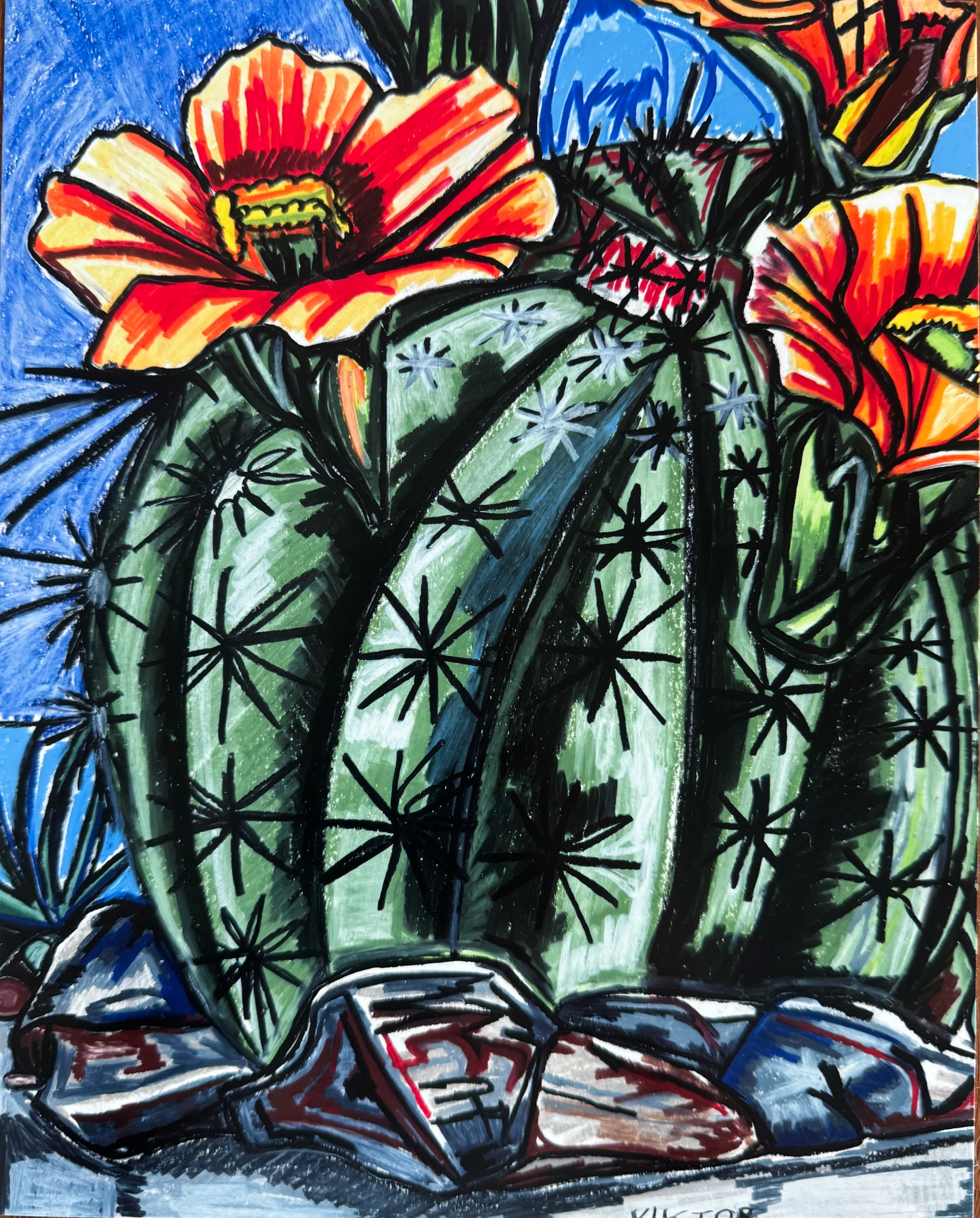 Orange Cactus - Art Prints