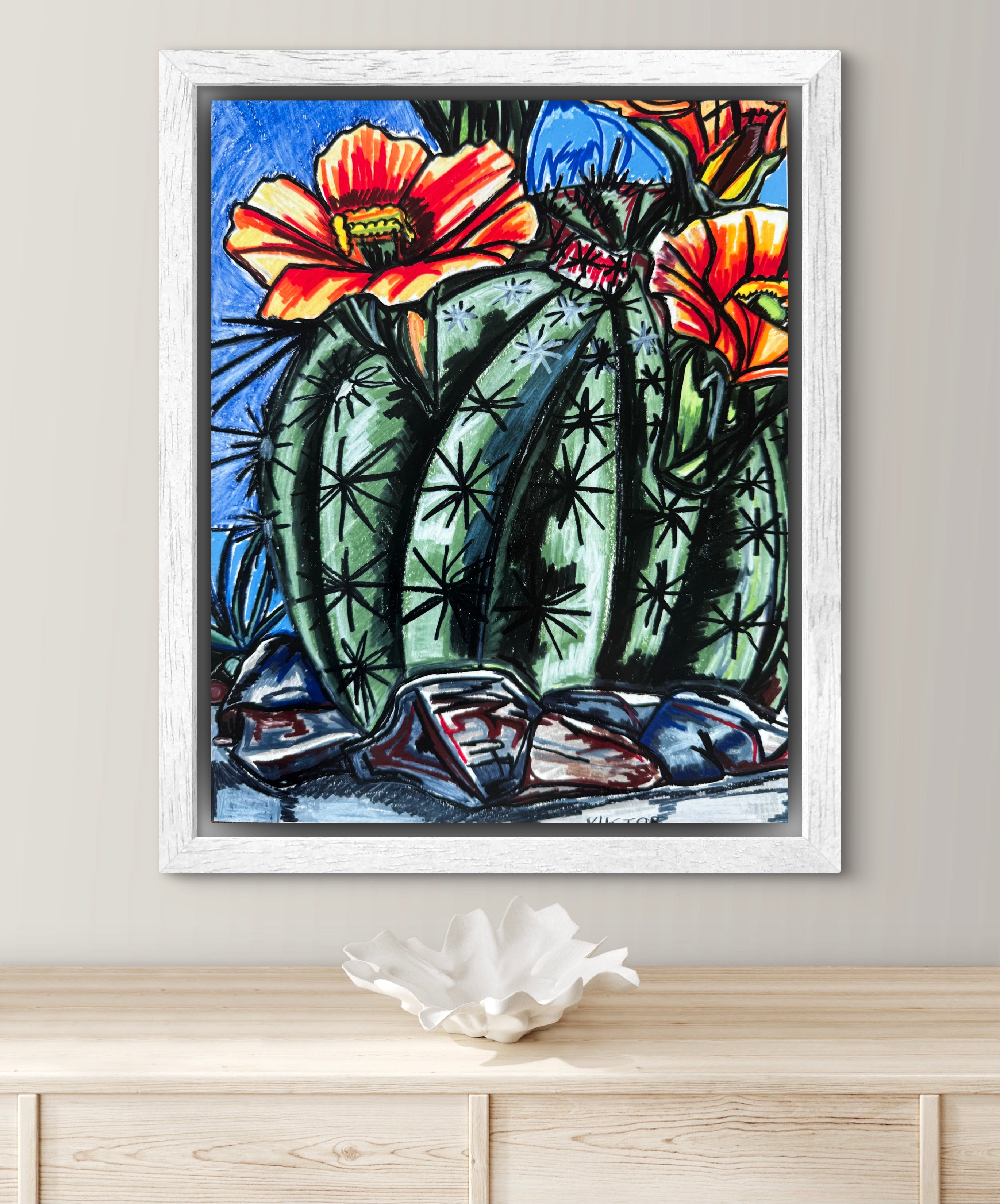 Orange Cactus - Art Prints