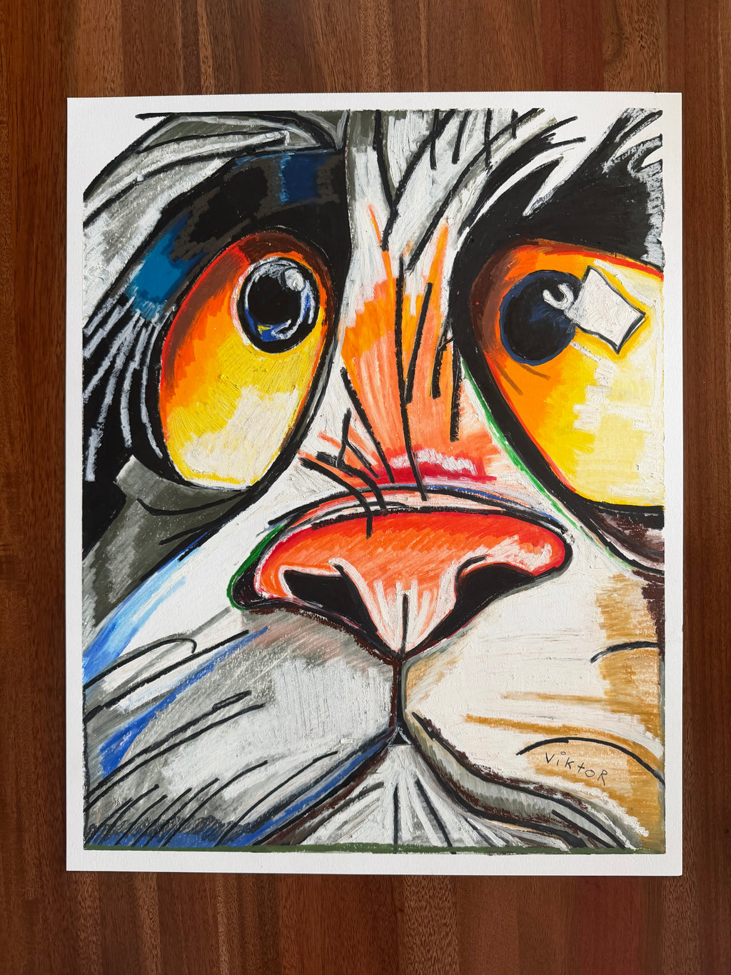 Pumpkin - ORIGINAL OIL PASTEL ARTWORK - 19x24"