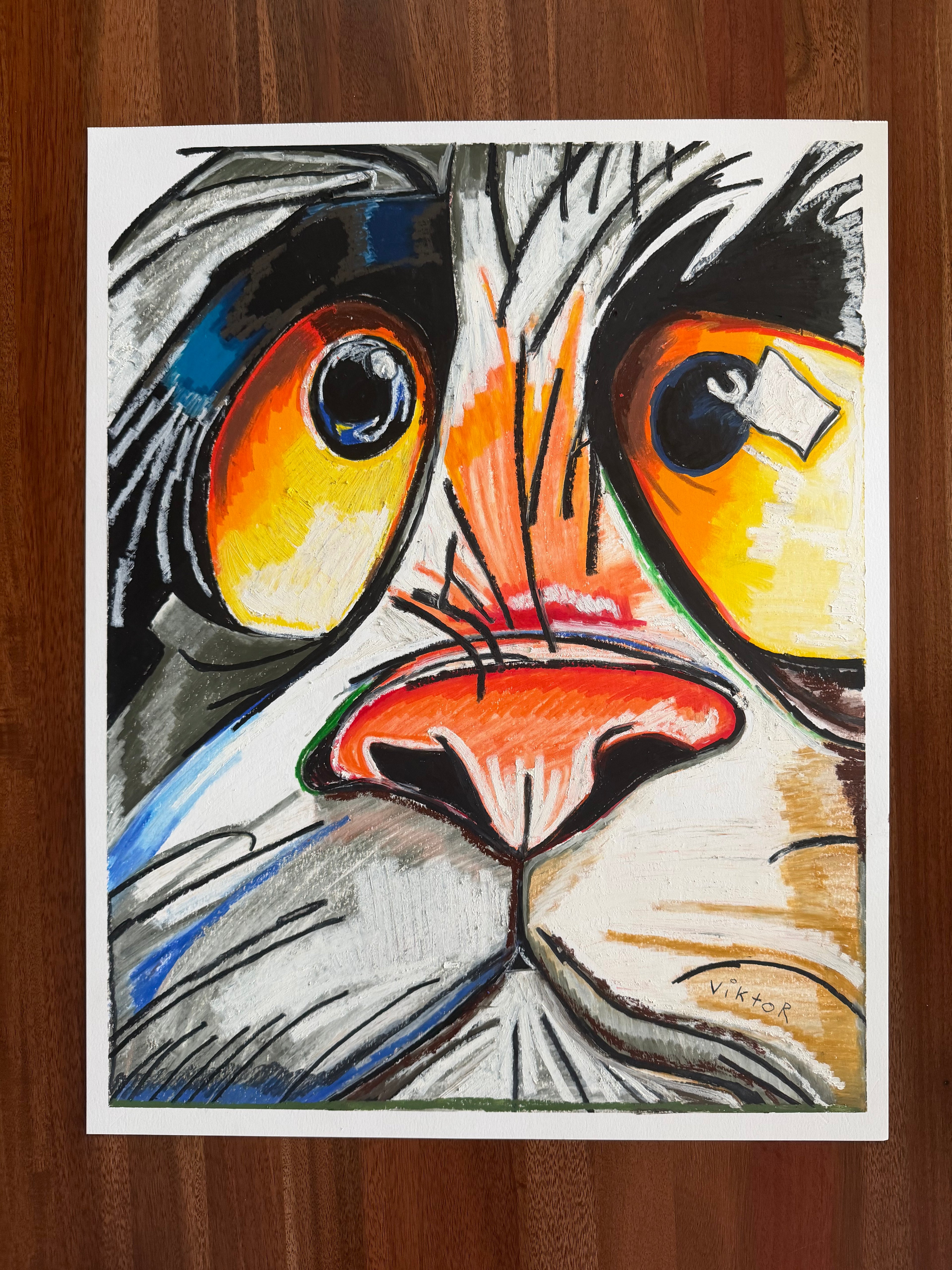 Pumpkin - ORIGINAL OIL PASTEL ARTWORK - 19x24"
