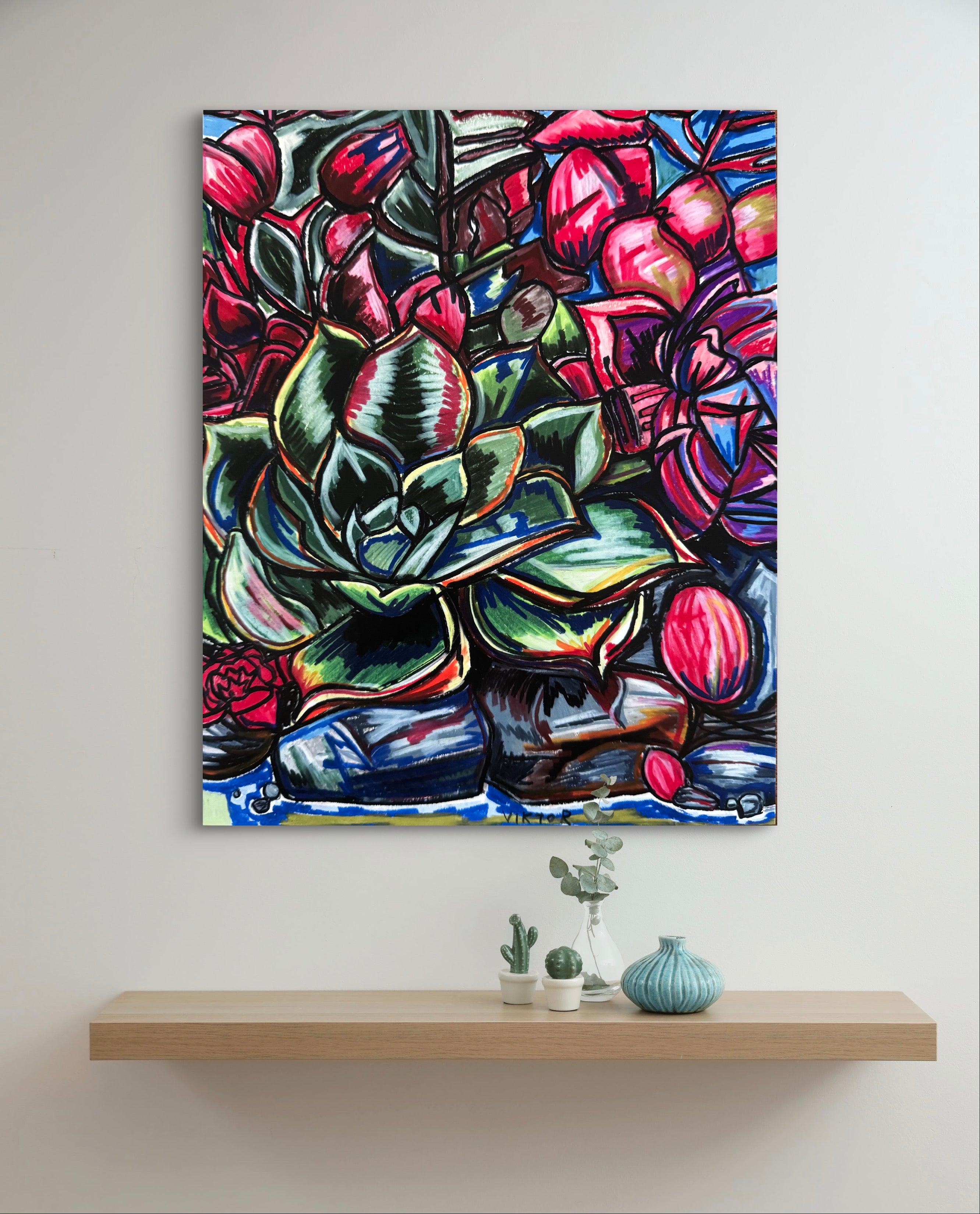 succulent rock painting Succulent Rock Garden