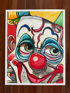 Red Nose and Big Dreams - ORIGINAL OIL PASTEL ARTWORK - 19x24" (video attached)