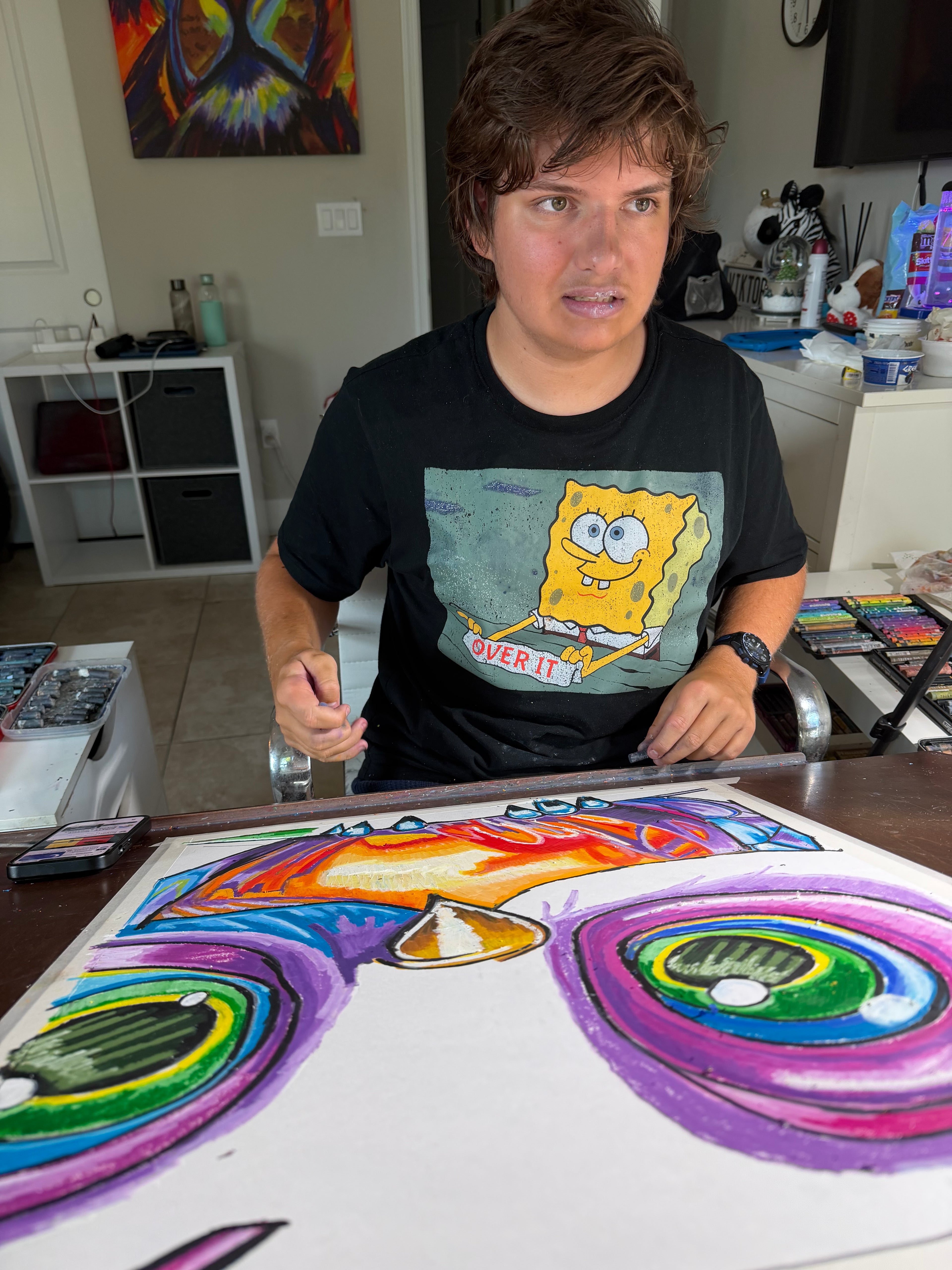 Tiffany The Owl - Original oil pastels artwork 19x24” (video attached)