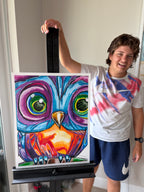 Tiffany The Owl - Original oil pastels artwork 19x24” (video attached)