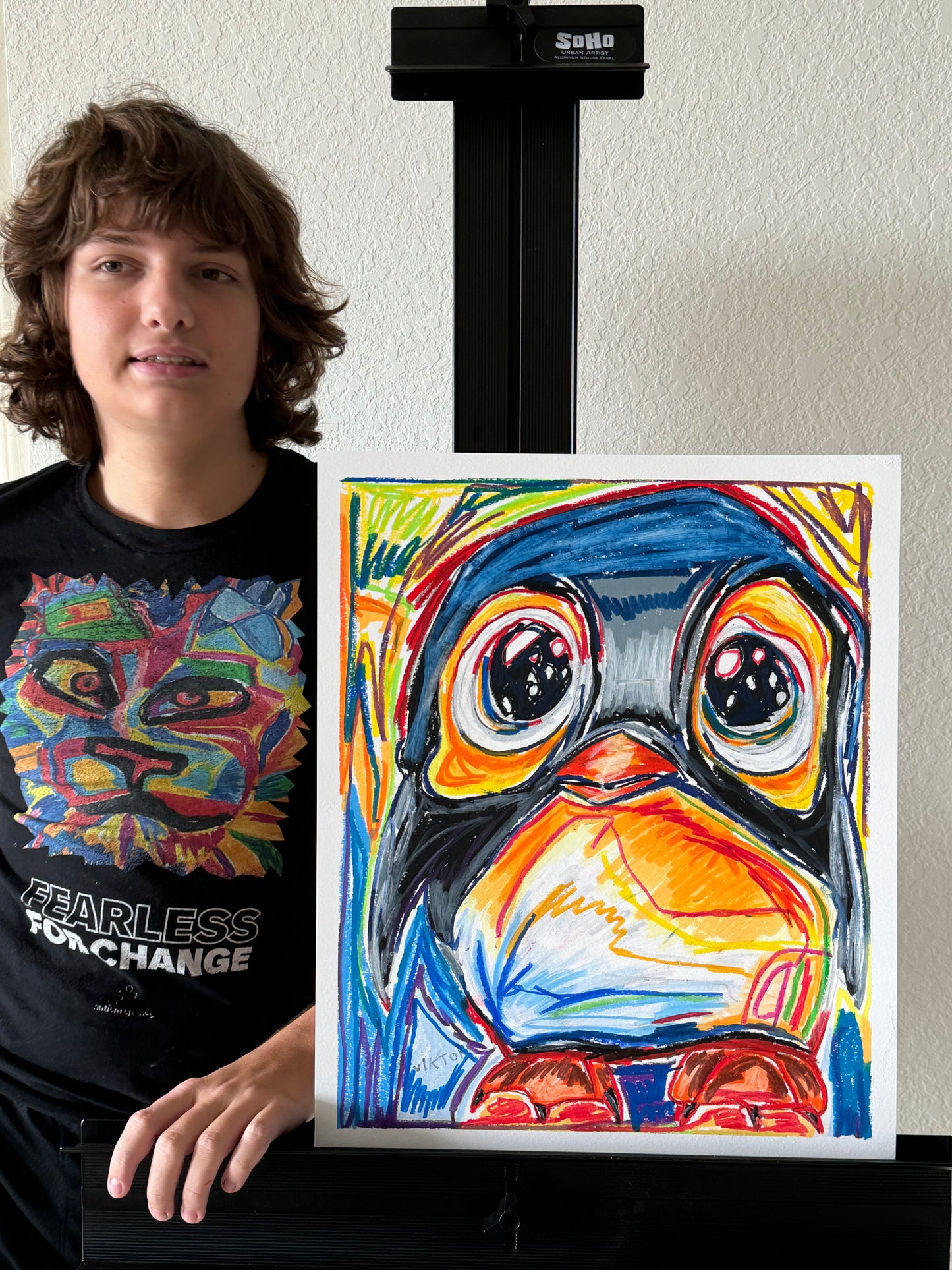 Ace The Penguin  - ORIGINAL  14x17”