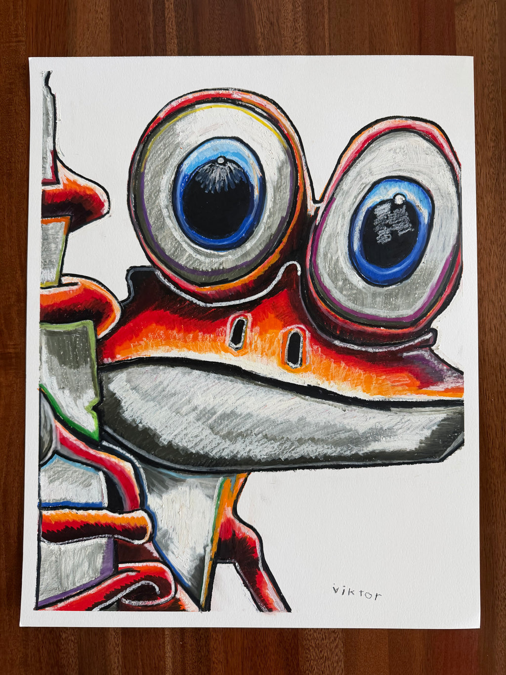The Watchful One  - ORIGINAL OIL PASTEL ARTWORK - 19x24"