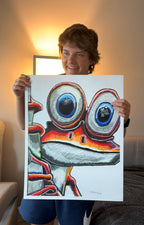 The Watchful One  - ORIGINAL OIL PASTEL ARTWORK - 19x24"
