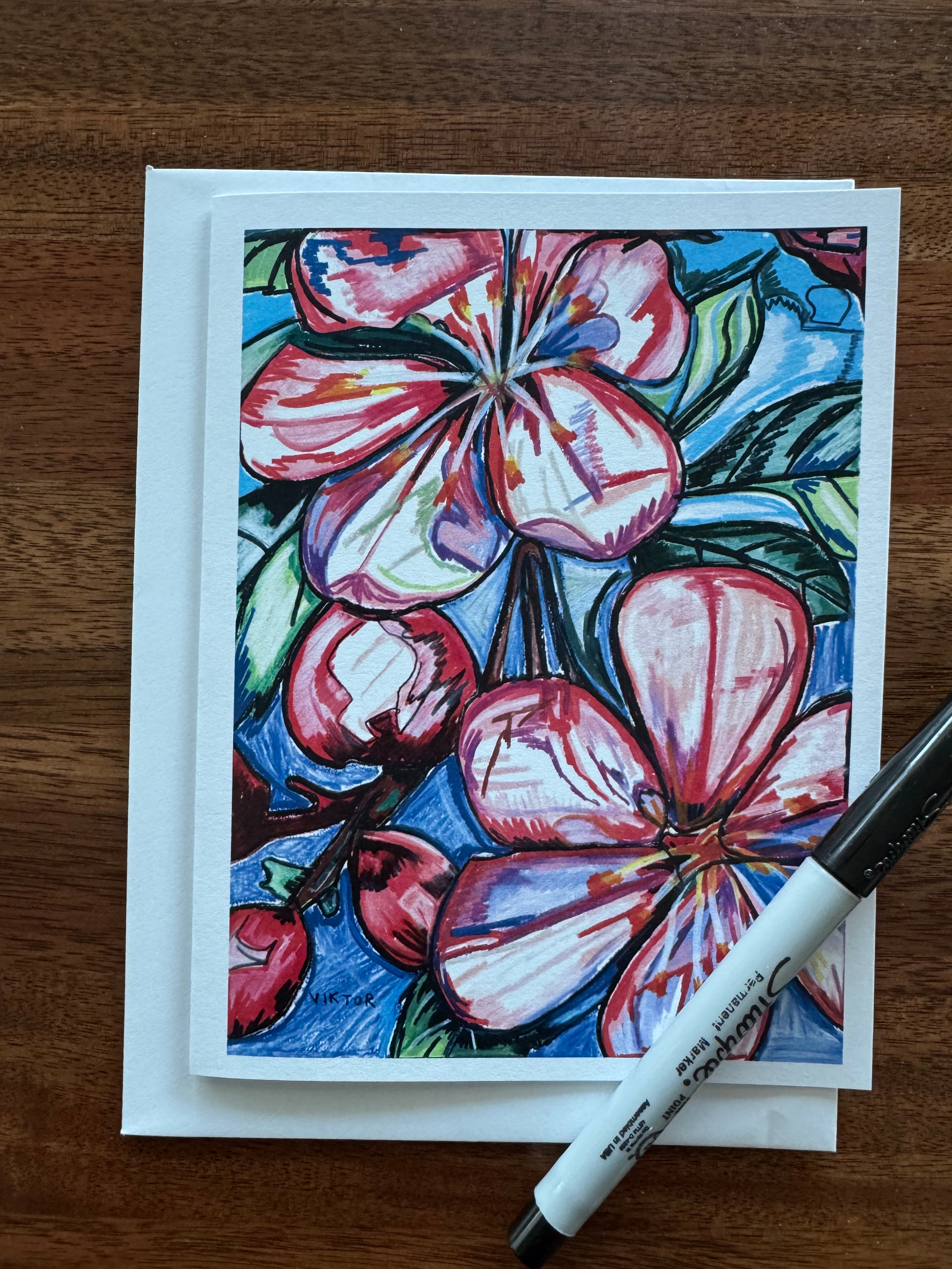 Pink Flowers - Greeting cards