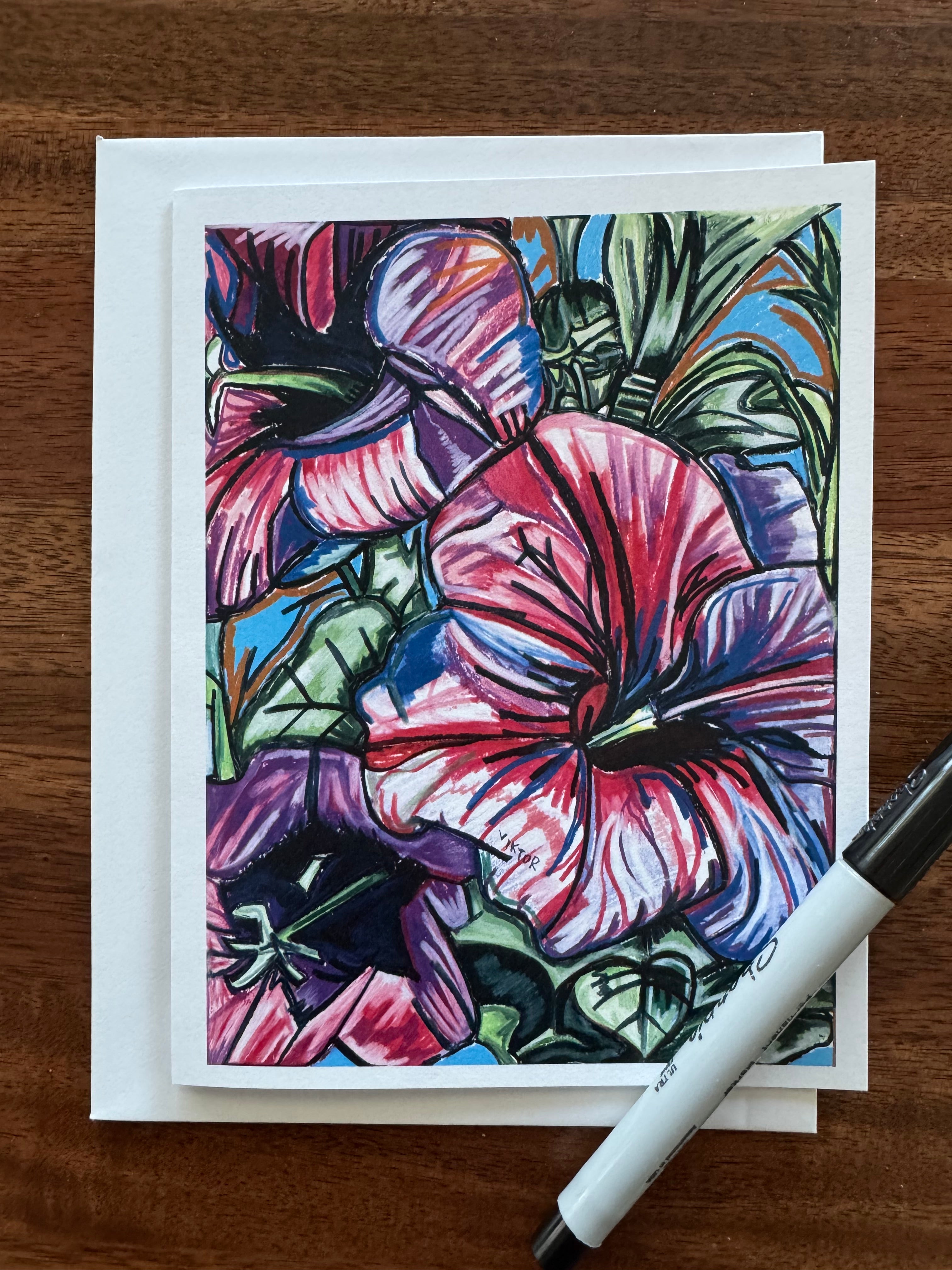 Pink Flowers - Greeting cards