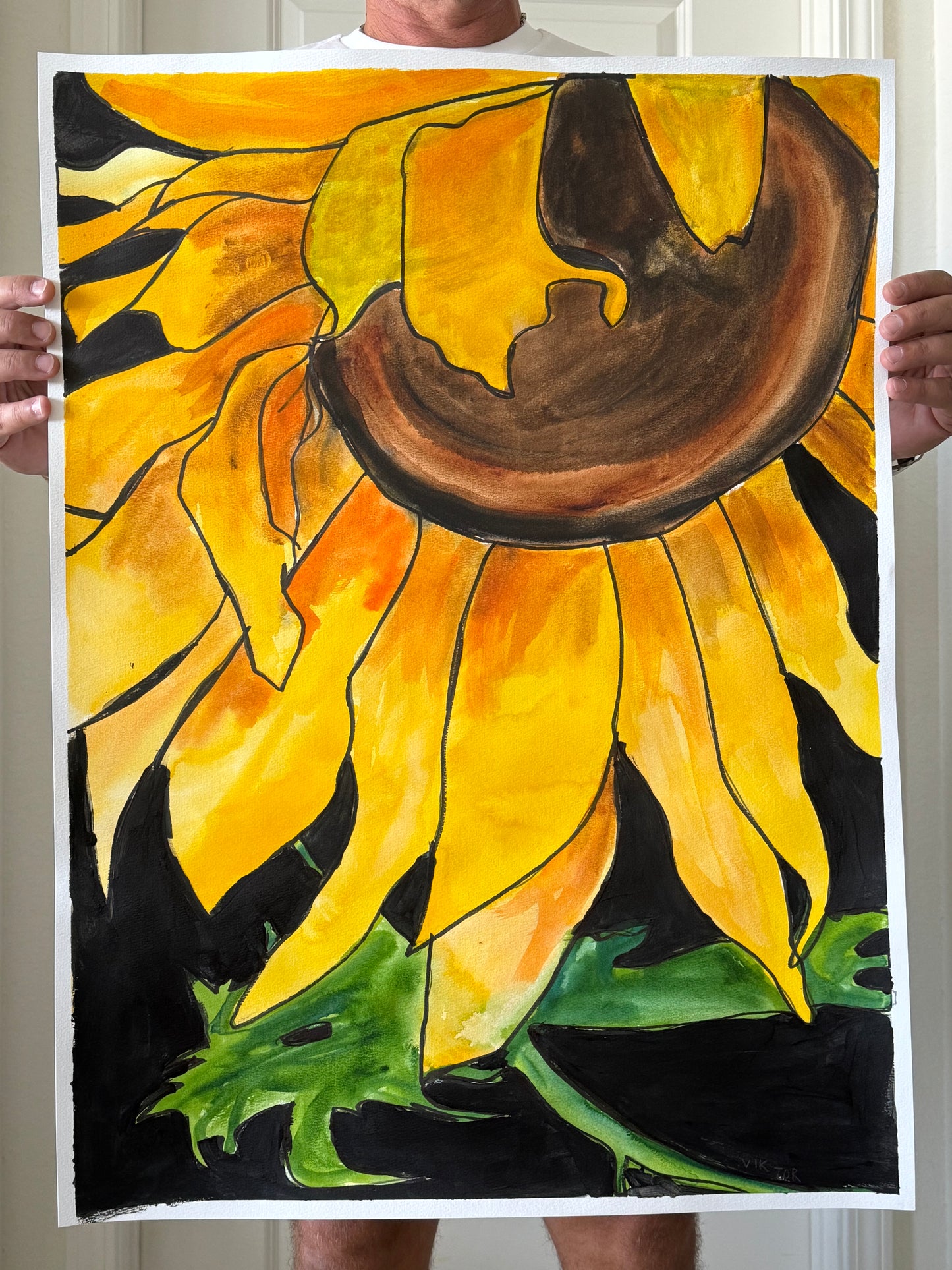 Just A Sunflower - ORIGINAL Watercolor artwork 22x30”