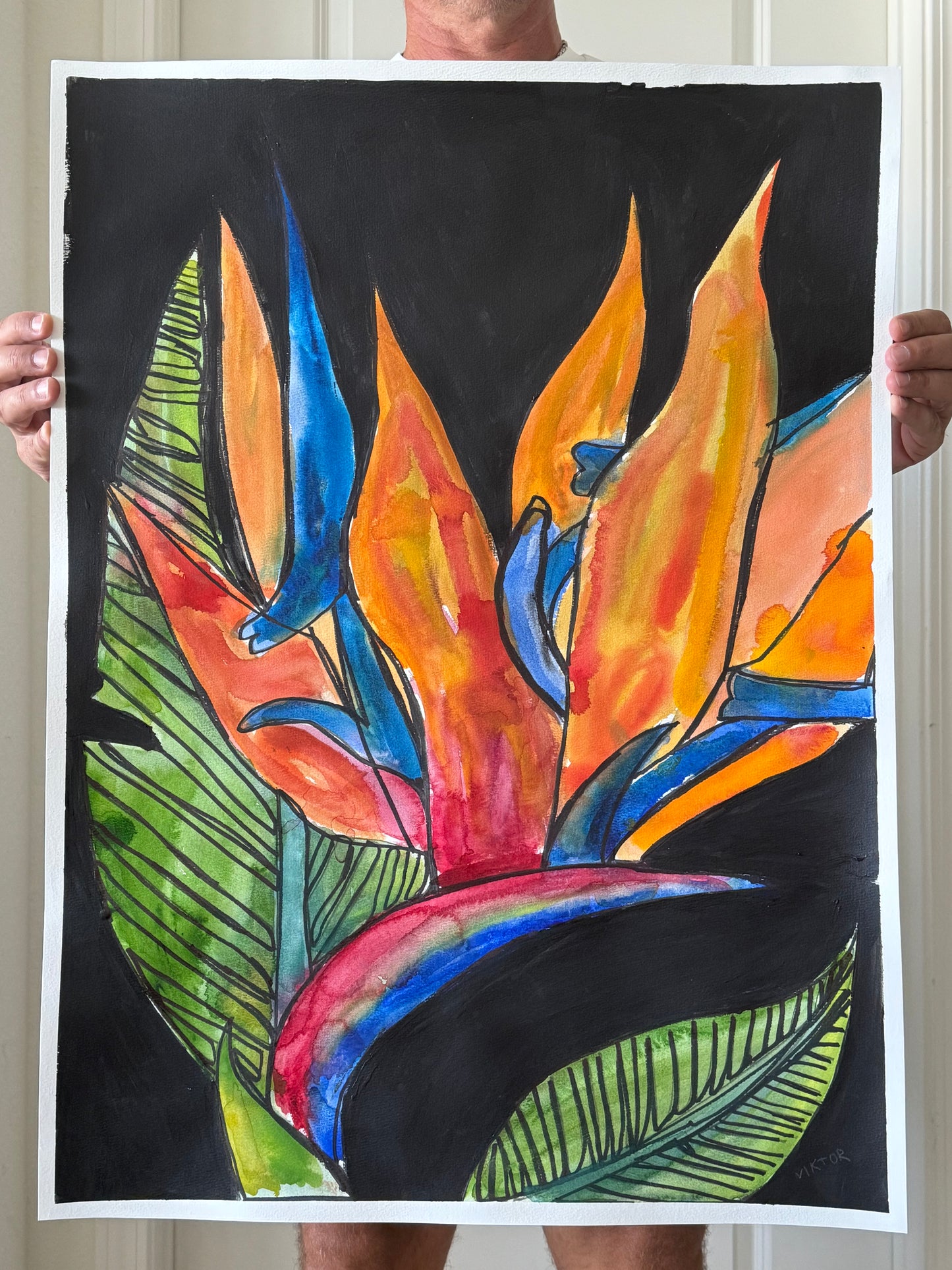 Bird of Paradise - ORIGINAL Watercolor artwork 22x30”