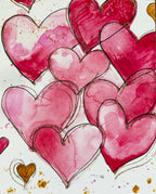 Golden Hearts II - Art Prints