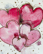 Golden Hearts I - Art Prints