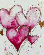 Golden Hearts III - Art Prints