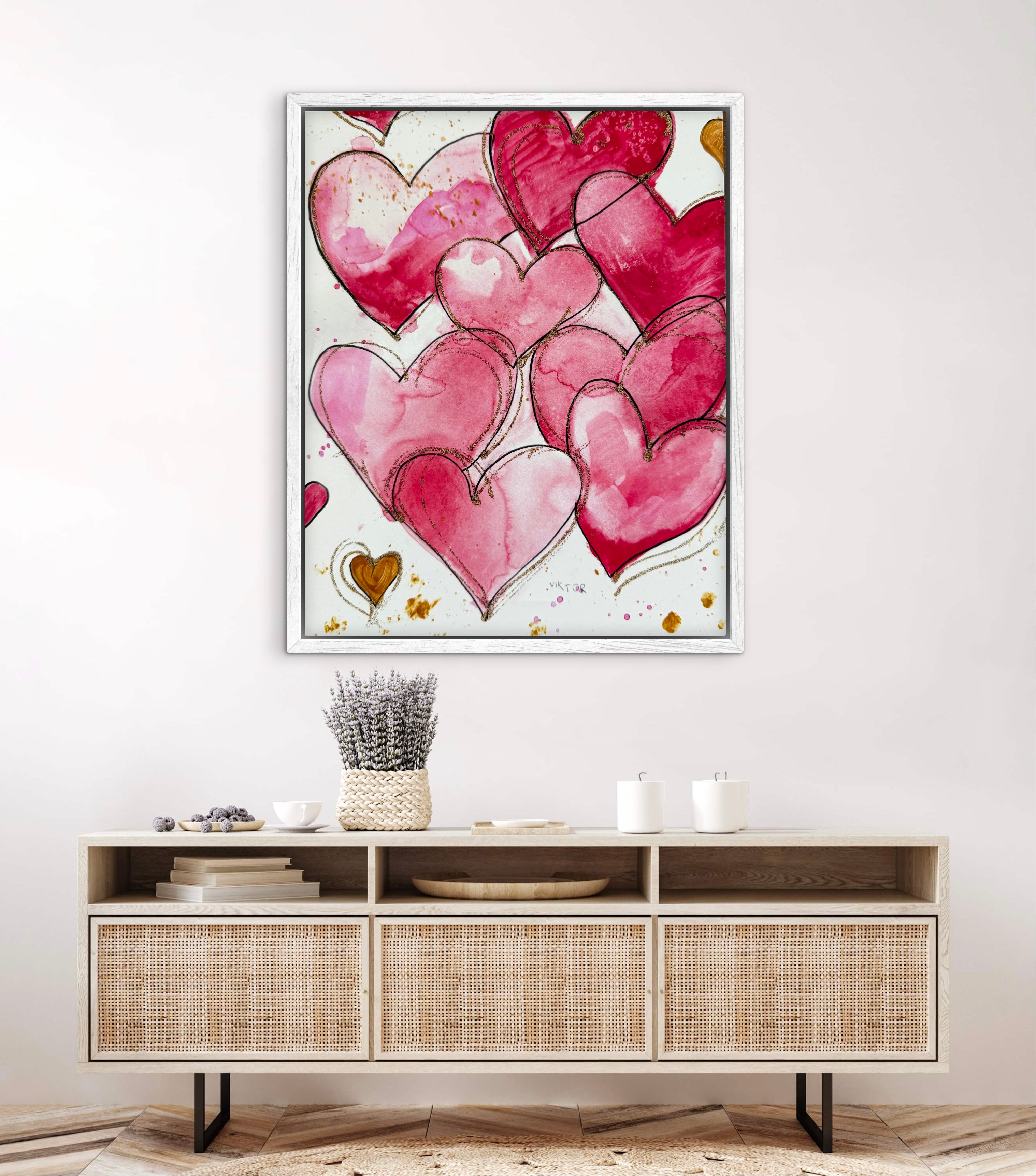 Golden Hearts II - Art Prints