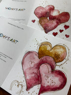 Golden Hearts - Greeting cards (set of 10)