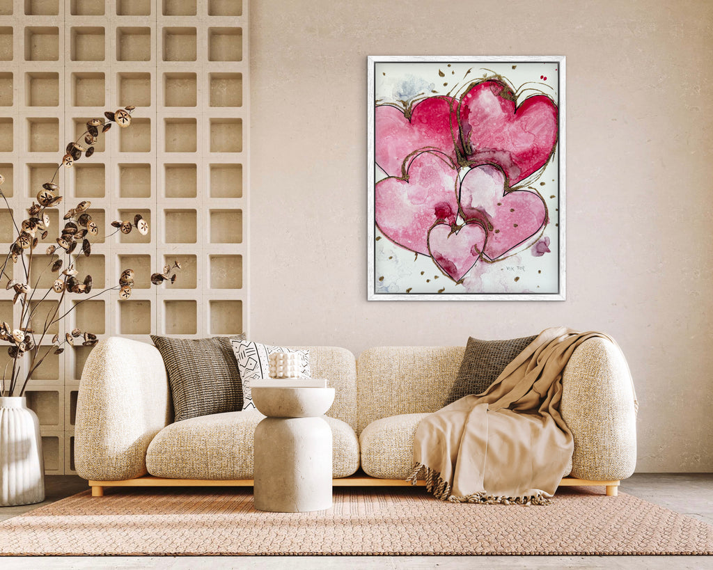 Golden Hearts I - Art Prints