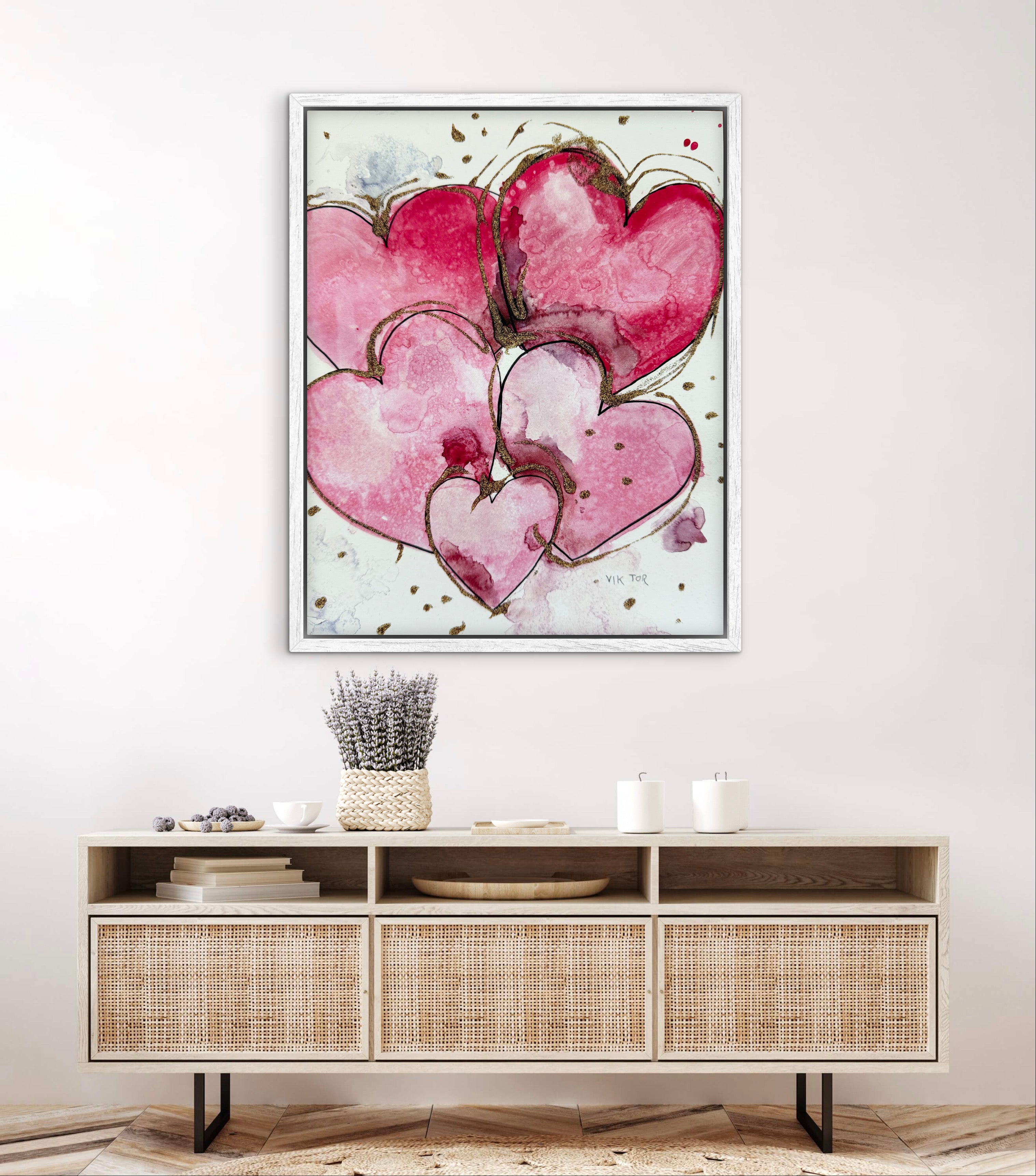 Golden Hearts I - Art Prints