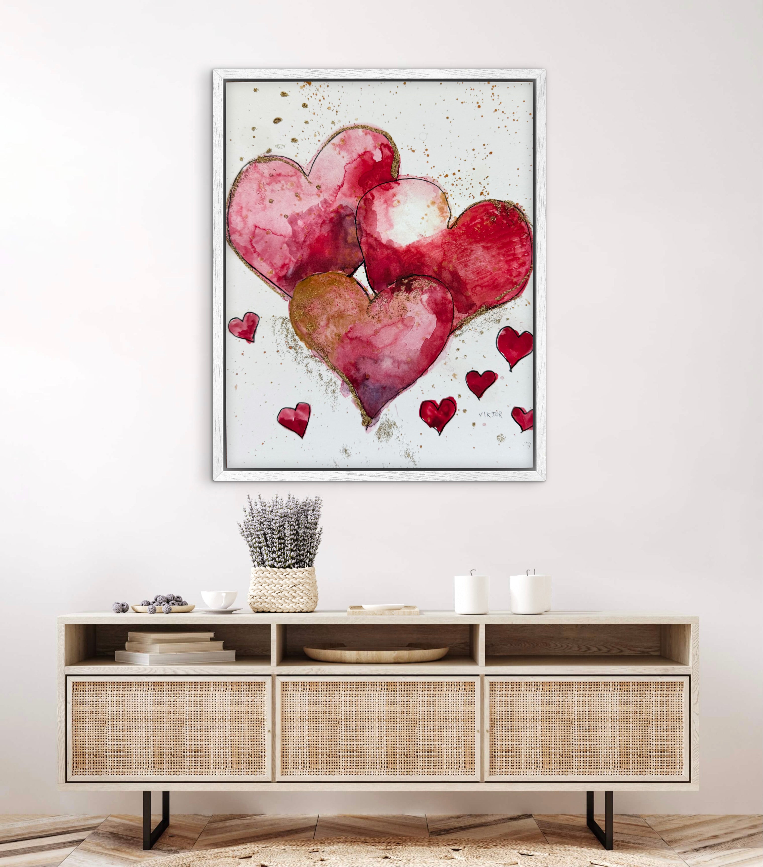 Golden Hearts IV - Art Prints