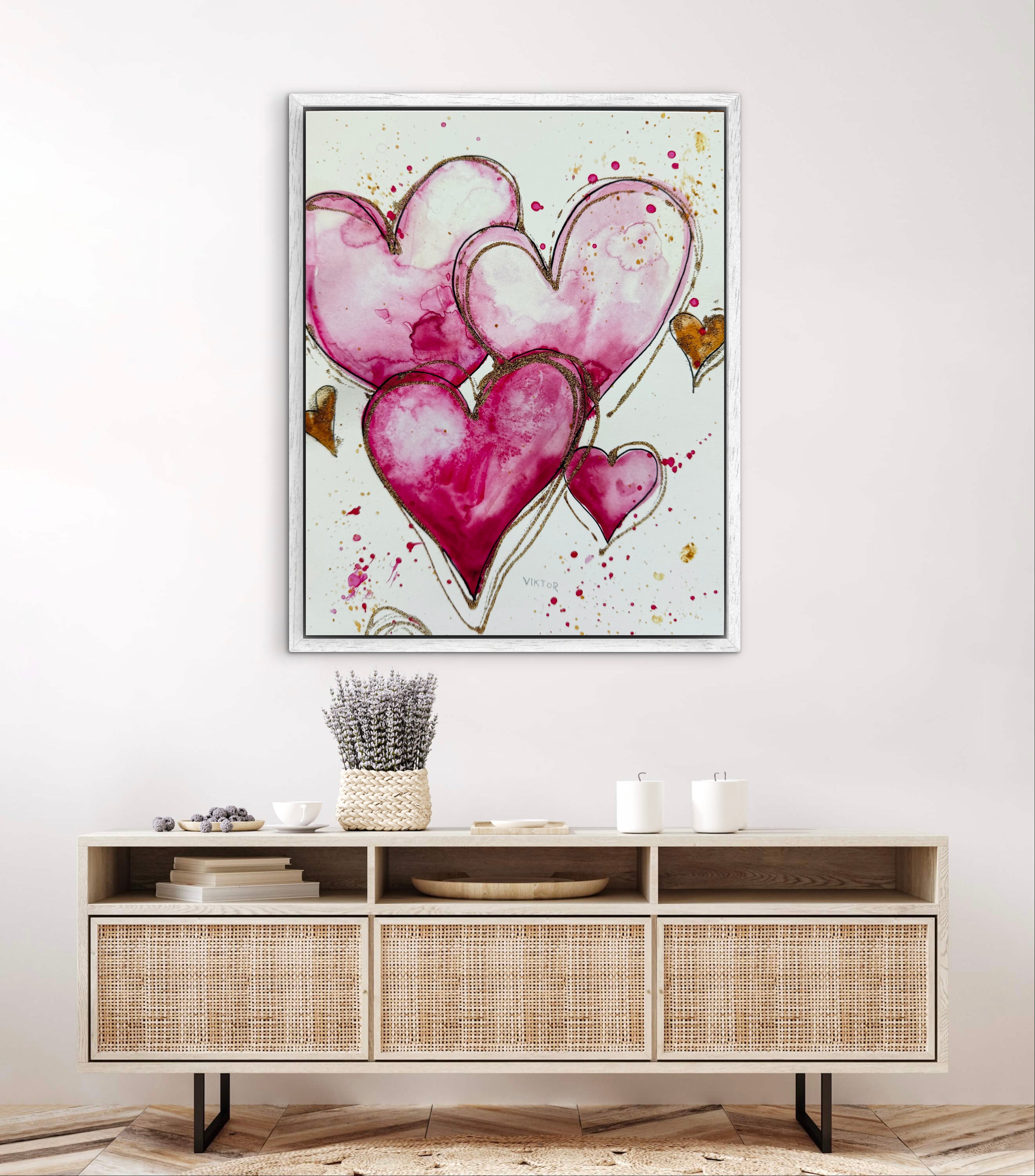 Golden Hearts III - Art Prints