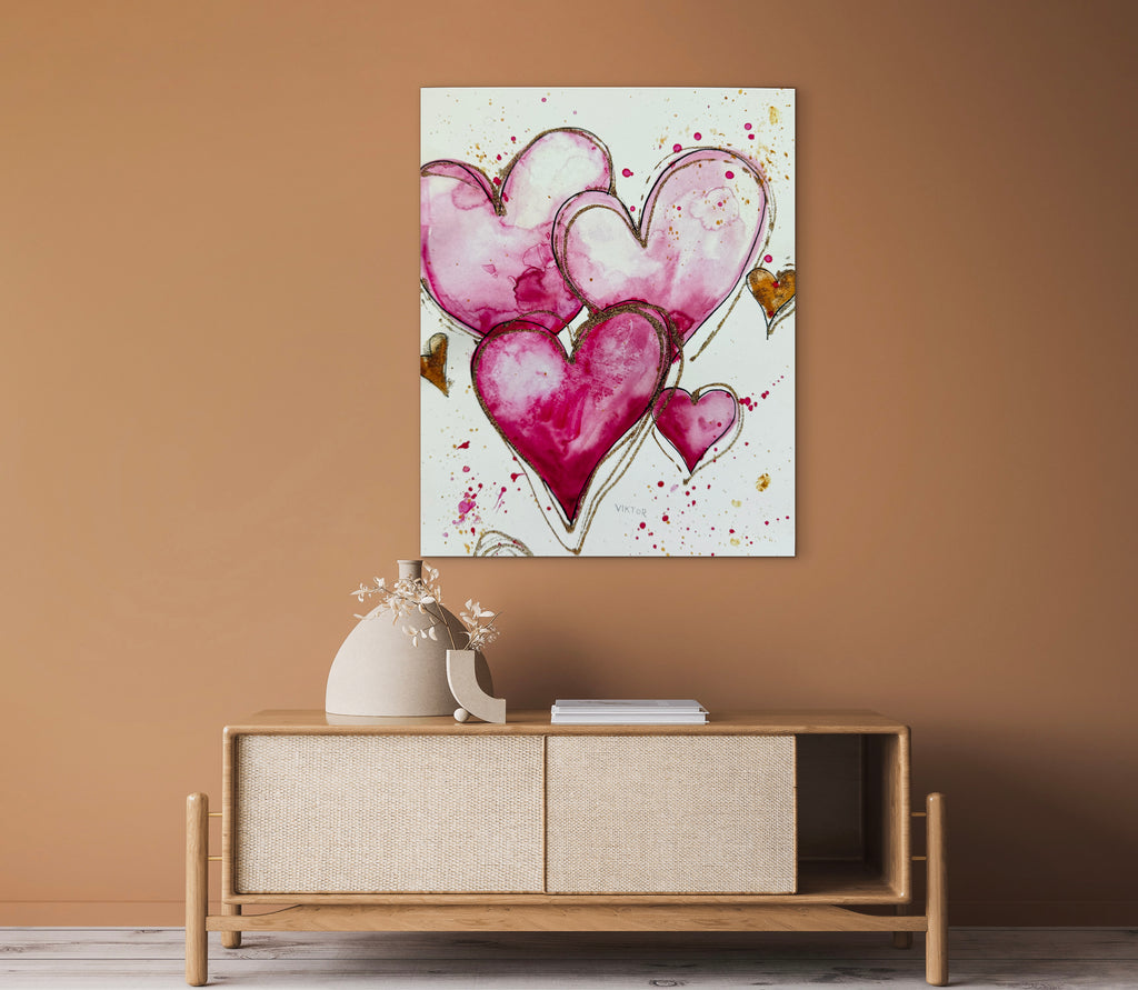 Golden Hearts III - Art Prints