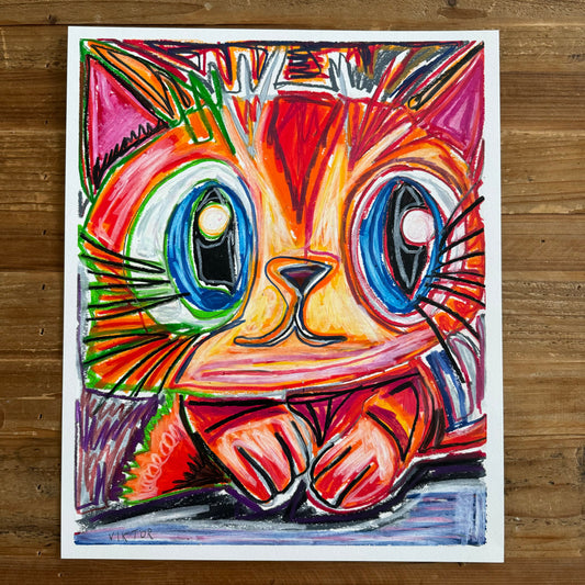 Kitty The Cat  - ORIGINAL  14x17”