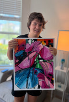 Magenta Mirage - ORIGINAL OIL PASTEL ARTWORK - 19x24" (video attached)