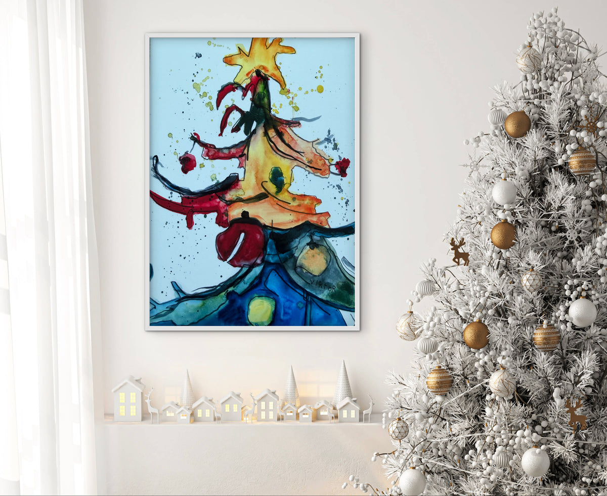 The Christmas Tree Series - Set of 4 Trees in a paper/canvas prints