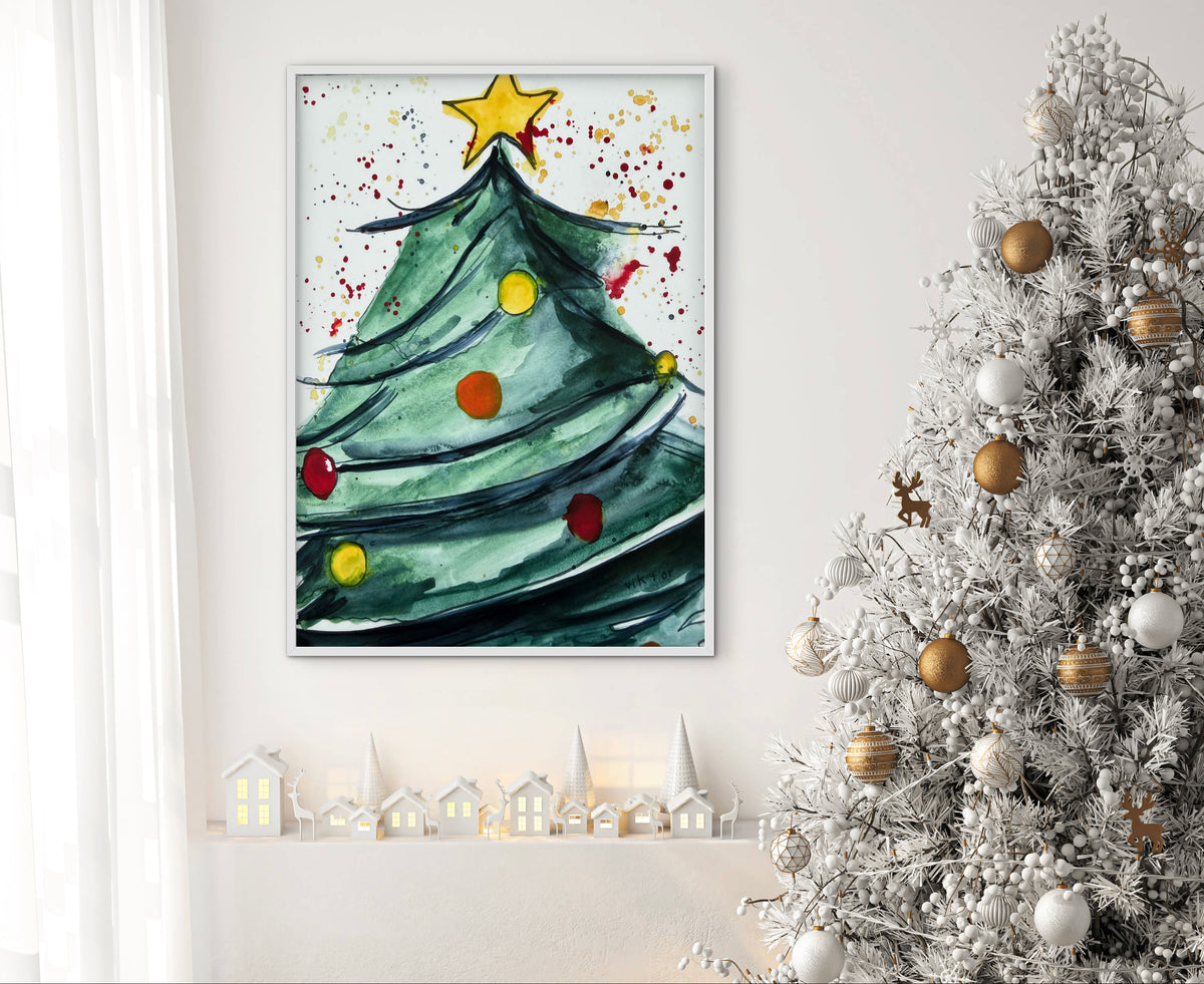 The Christmas Tree Series - Set of 4 Trees in a paper/canvas prints