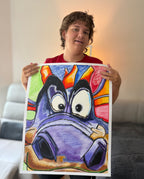 Lilac  - ORIGINAL OIL PASTEL ARTWORK - 19x24" (video attached)