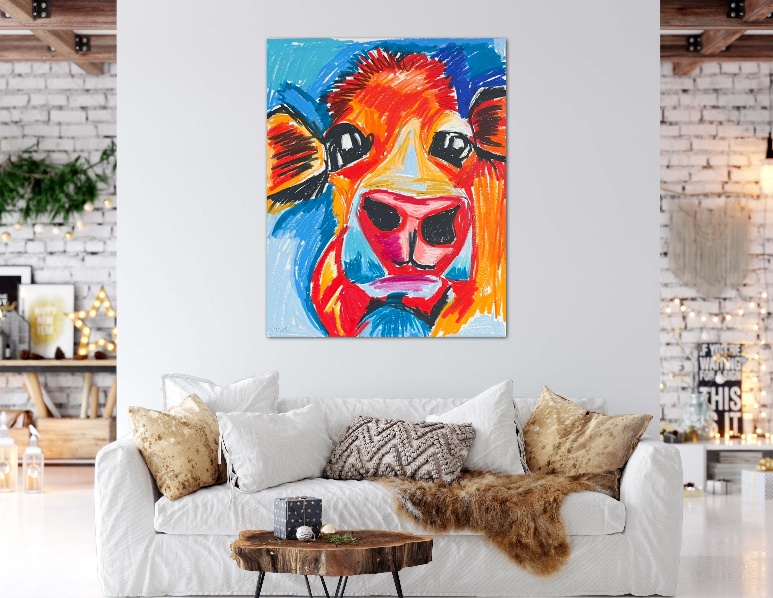 LULU, the Orange Cow - Art Prints