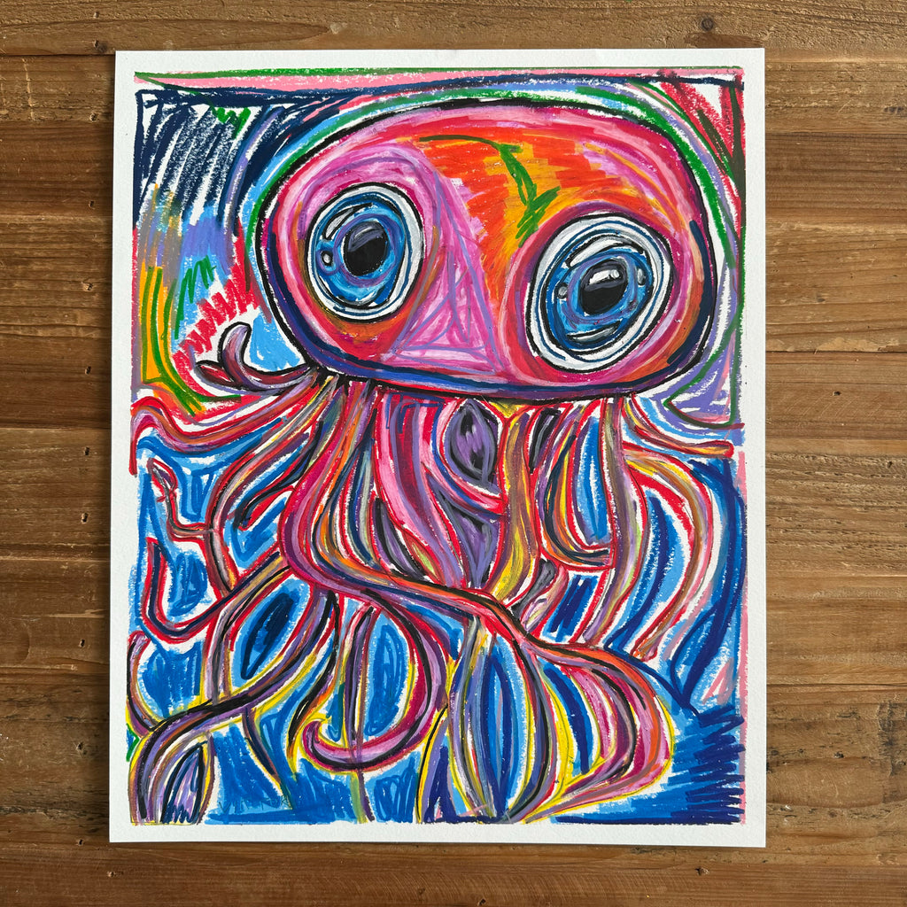 Jellyfish - ORIGINAL  14X17" (video attached)