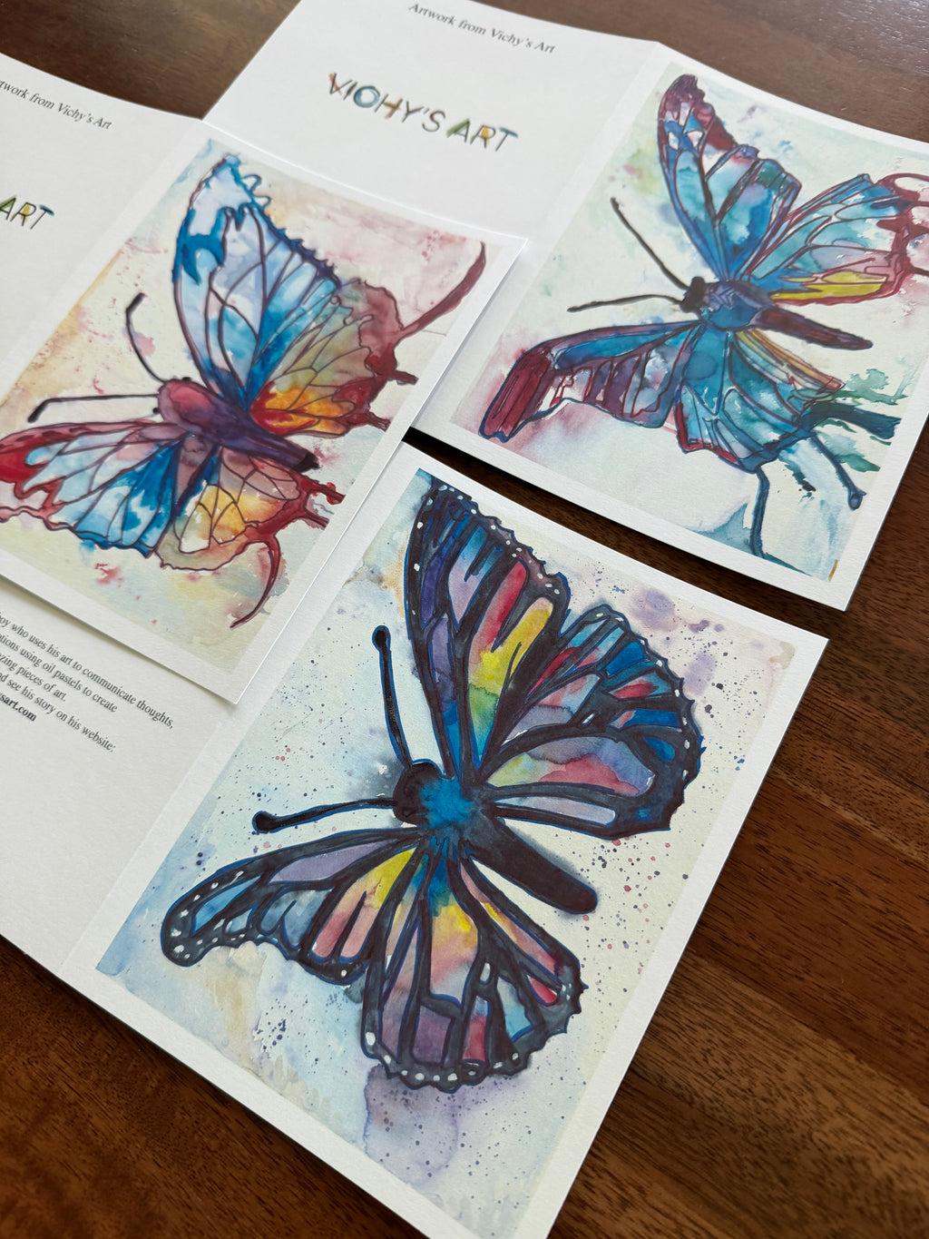 Purple Butterflies - Greeting cards Set of 9