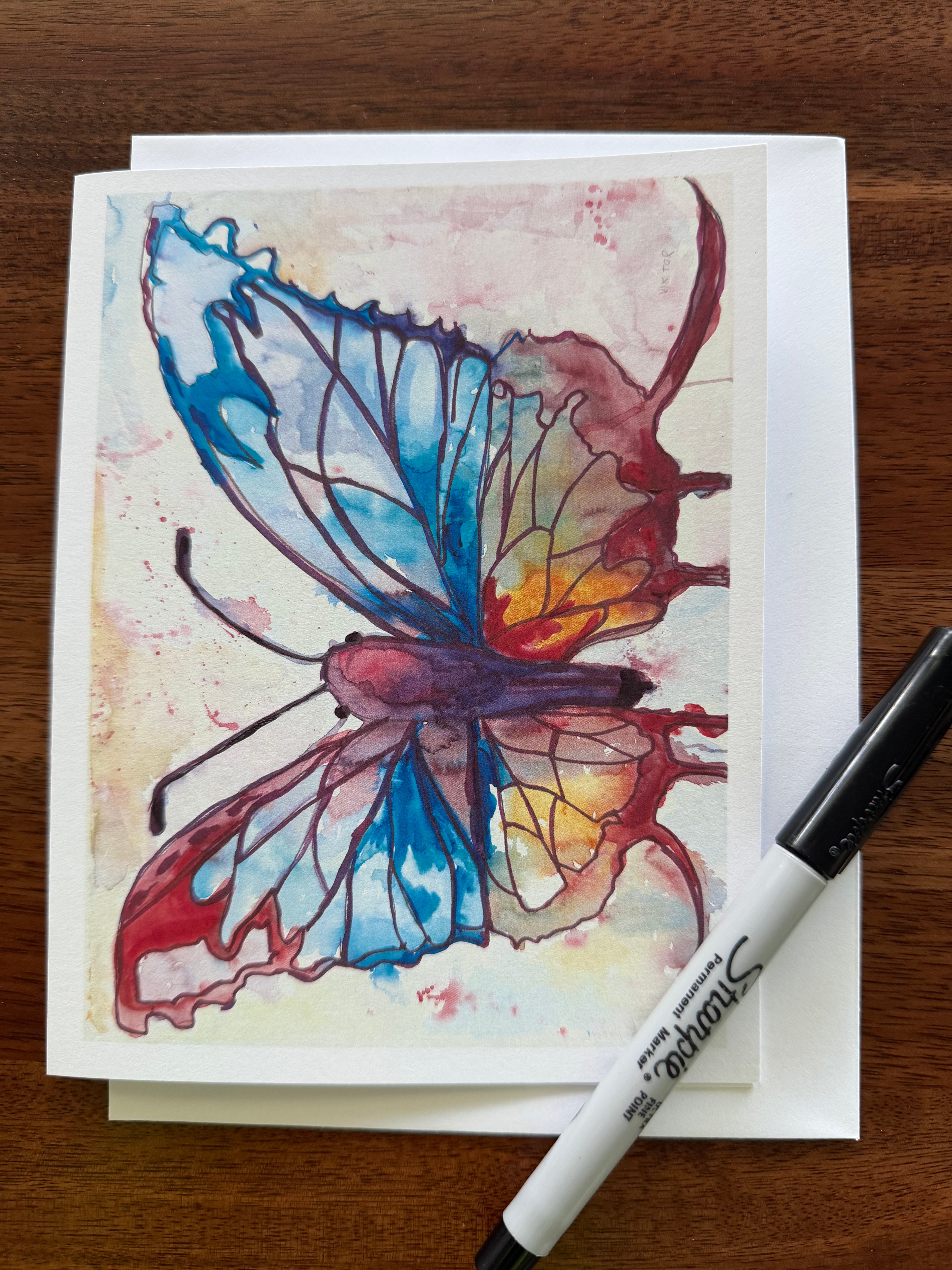 Purple Butterflies - Greeting cards Set of 9