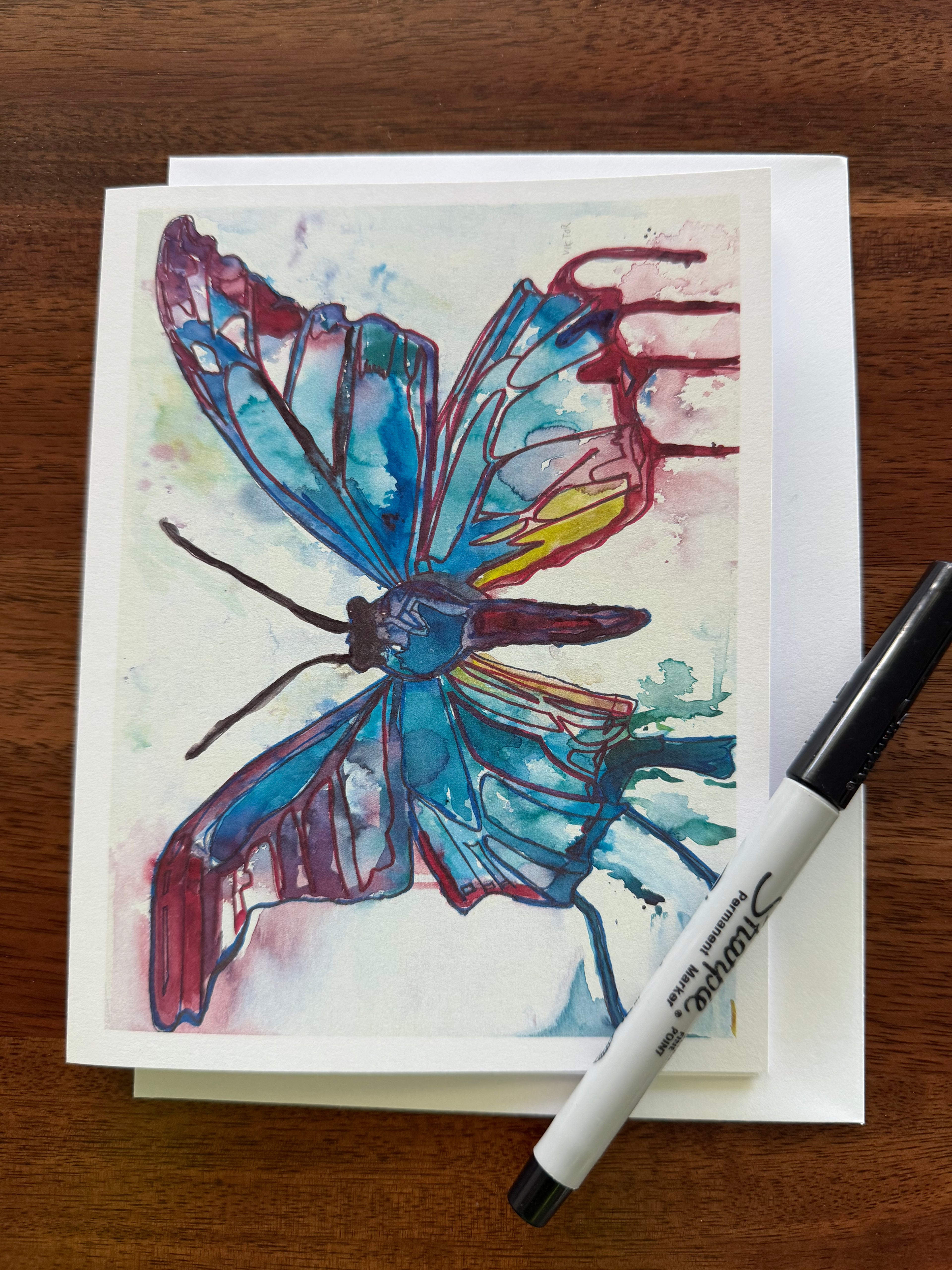 Purple Butterflies - Greeting cards Set of 9