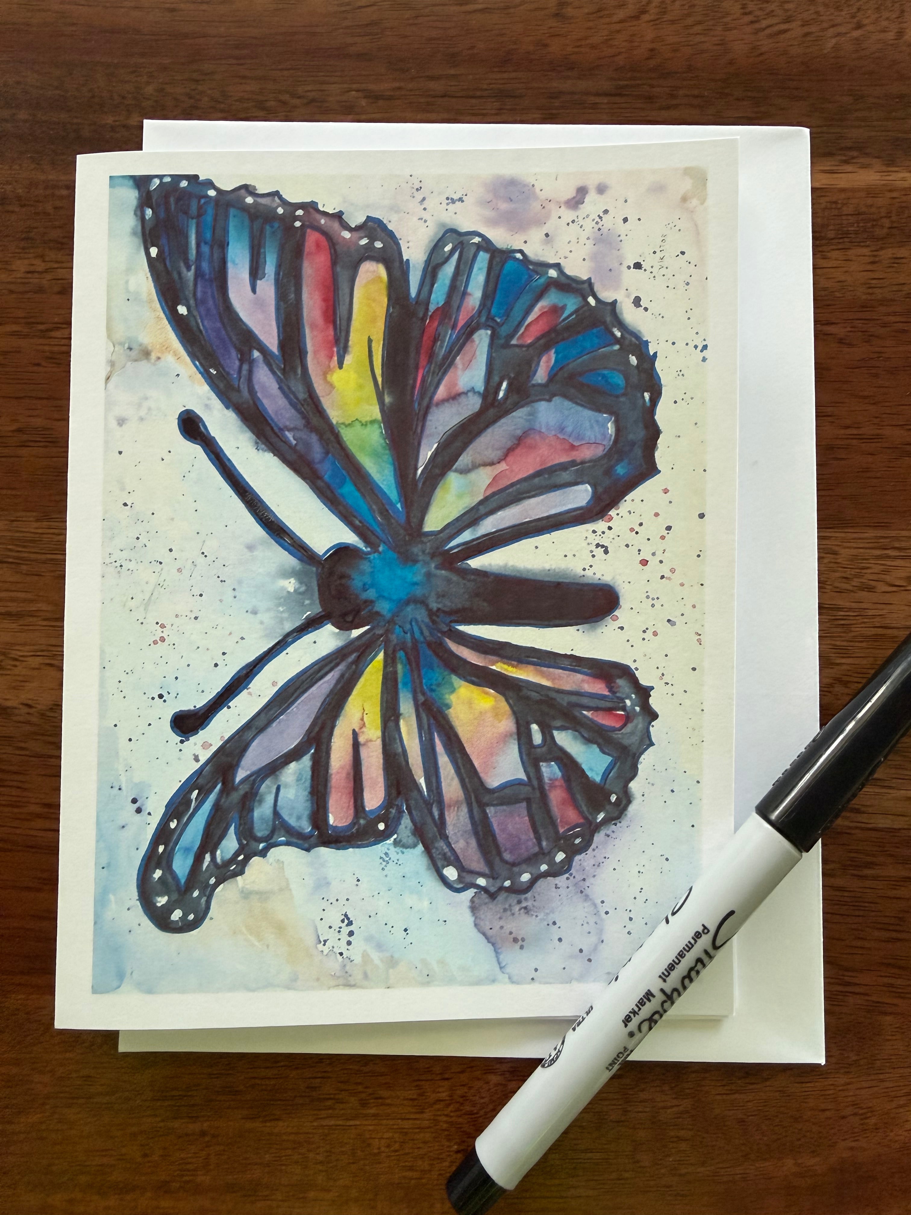 Purple Butterflies - Greeting cards Set of 9