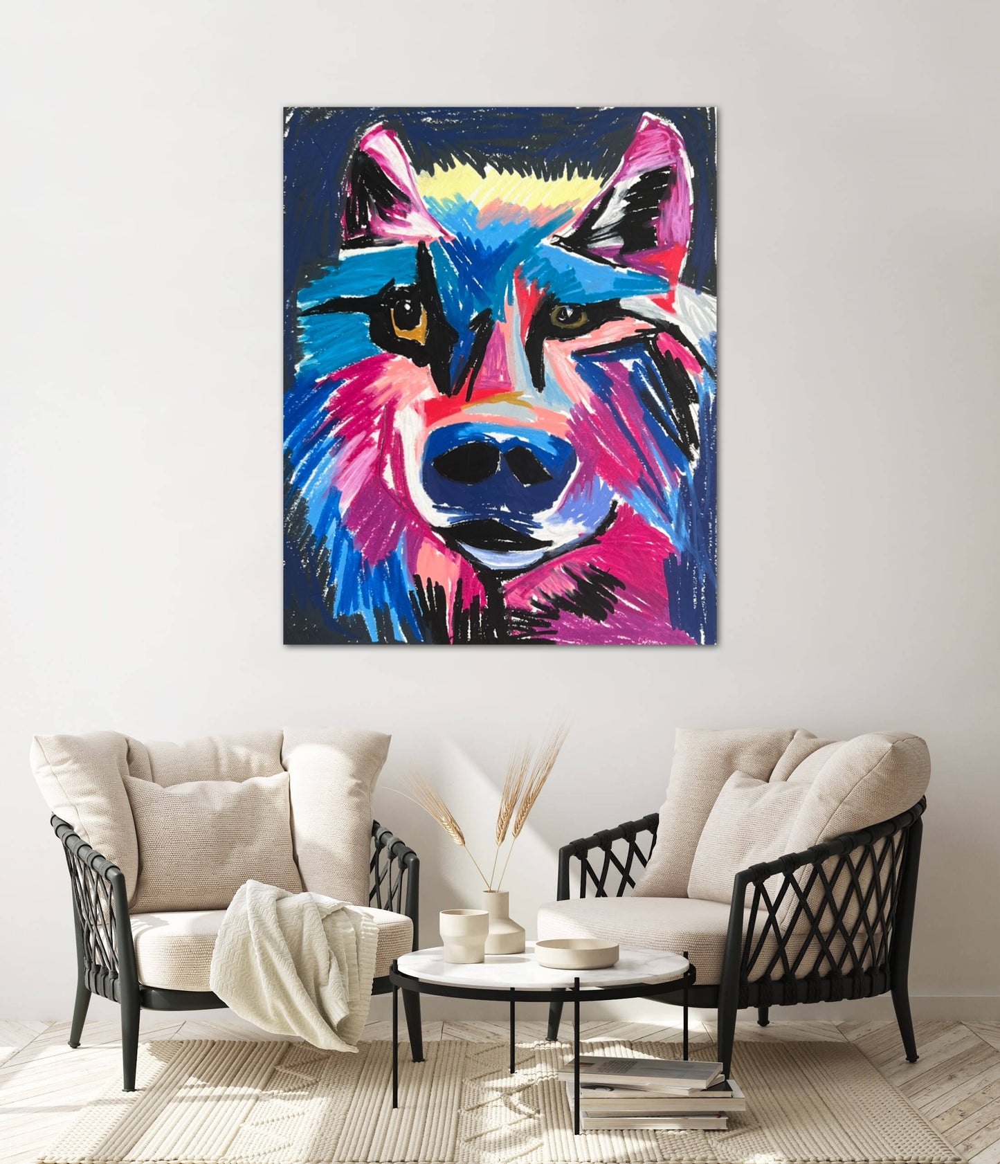 Rudi The Colorful Wolf - fine prints and canvas prints in more size