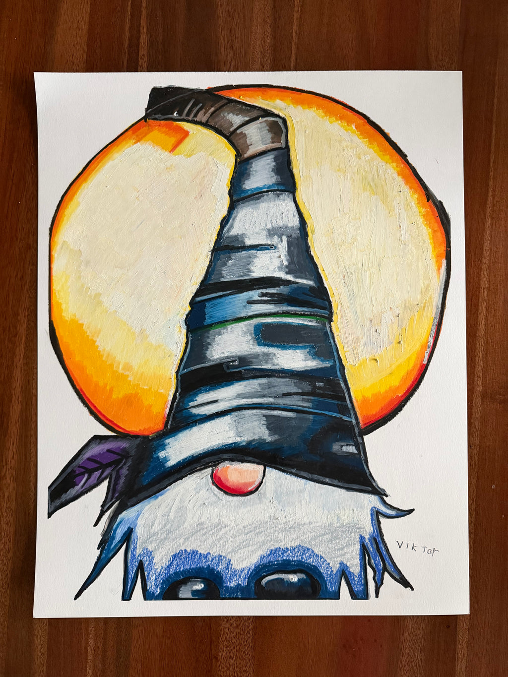 Nocturn - ORIGINAL OIL PASTEL ARTWORK - 19x24" (video attached)