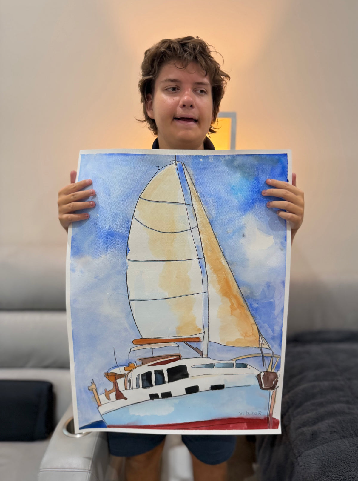 Sailing into Serenity - ORIGINAL Watercolor artwork 22x30”