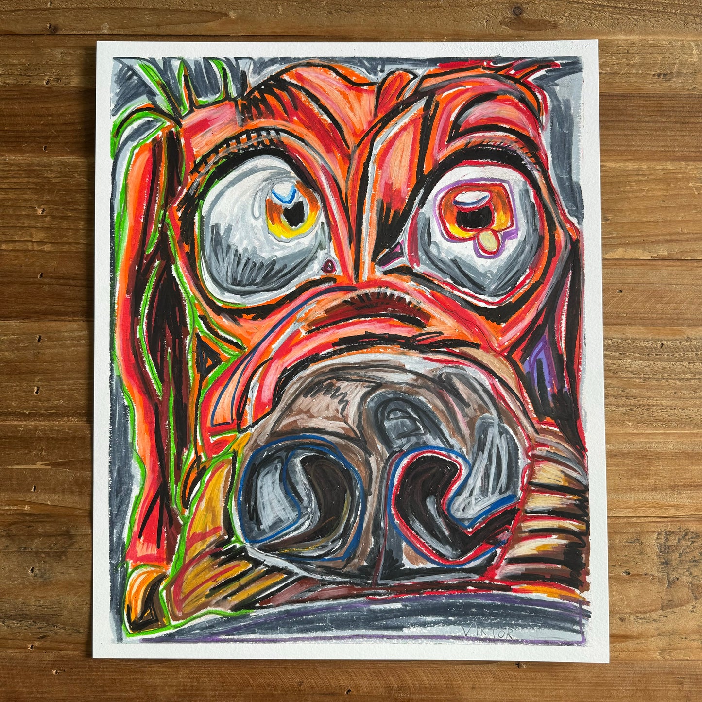 The Lazy Dog - ORIGINAL  14X17"