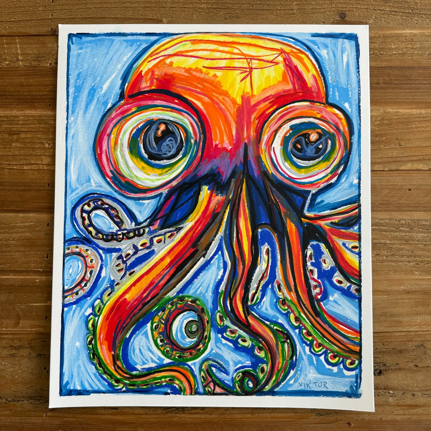 The Colorful Octopus - ORIGINAL  14x17”